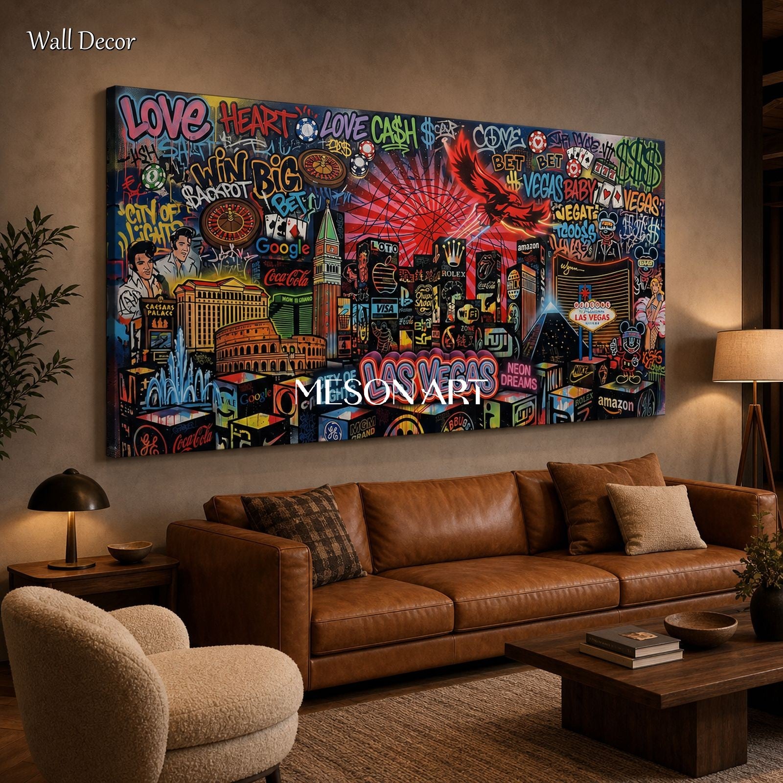 Black And Red Graffiti Art Square Wall Decor For Living Room Original Artist By Mesonart
