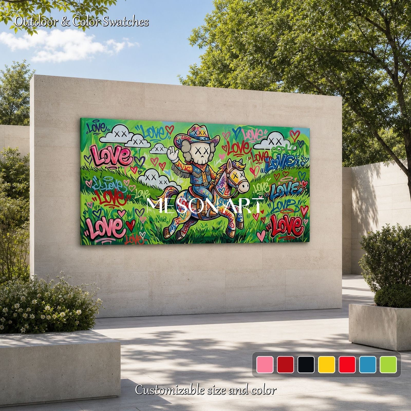 Vibrant Graffiti Art Painting With Love Theme For Modern Living Rooms And Kids Spaces