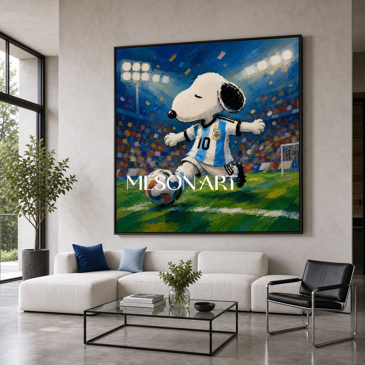 Snoopy Argentina Jersey Football Art For Kids Room Decor With Vibrant Colors