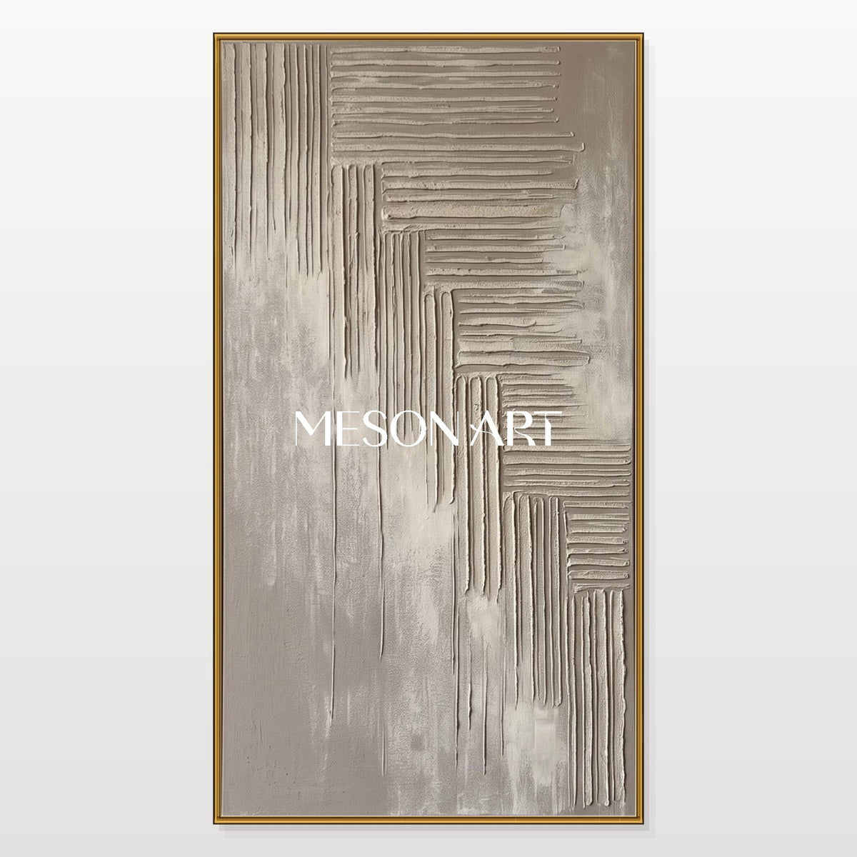 Gray Textured Wall Art Large Abstract Original Artist Hand Painted Panoramic By Mesonart
