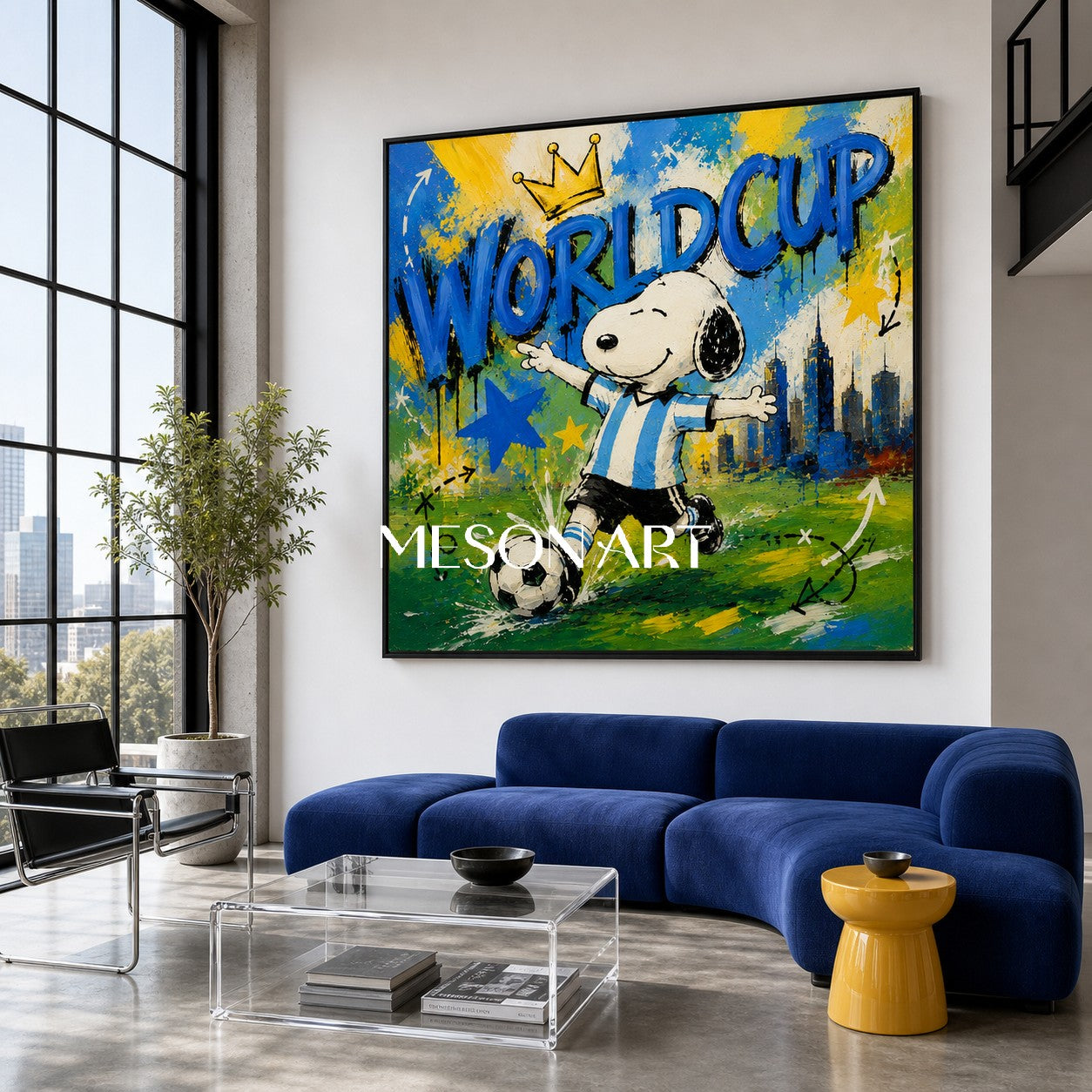 Snoopy World Cup Graffiti Art For Kids Room And Living Space With Bold Colors