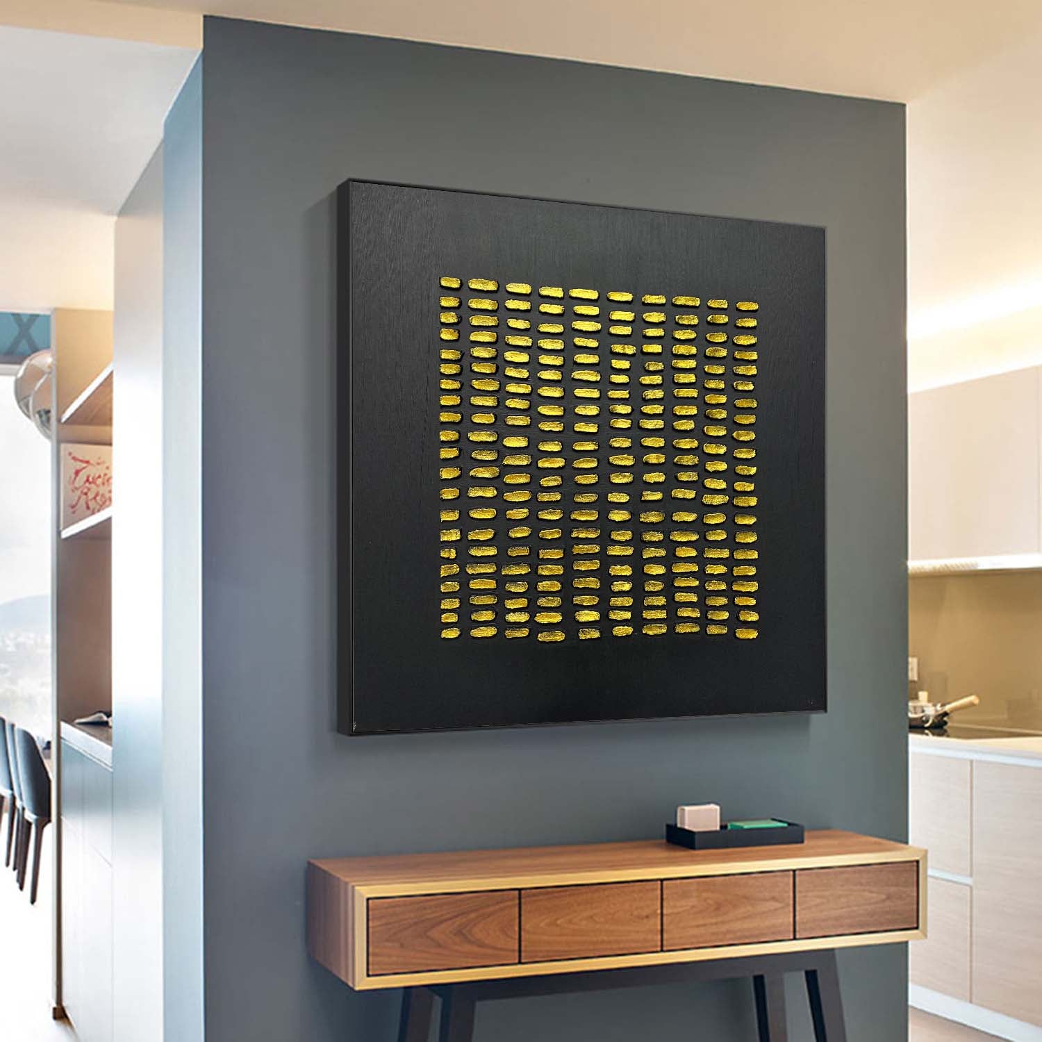 Large Black and Gold Abstract Textured Painting Black and Gold Abstract Art for Sale Black and Gold Minimalist Canvas Wall Art