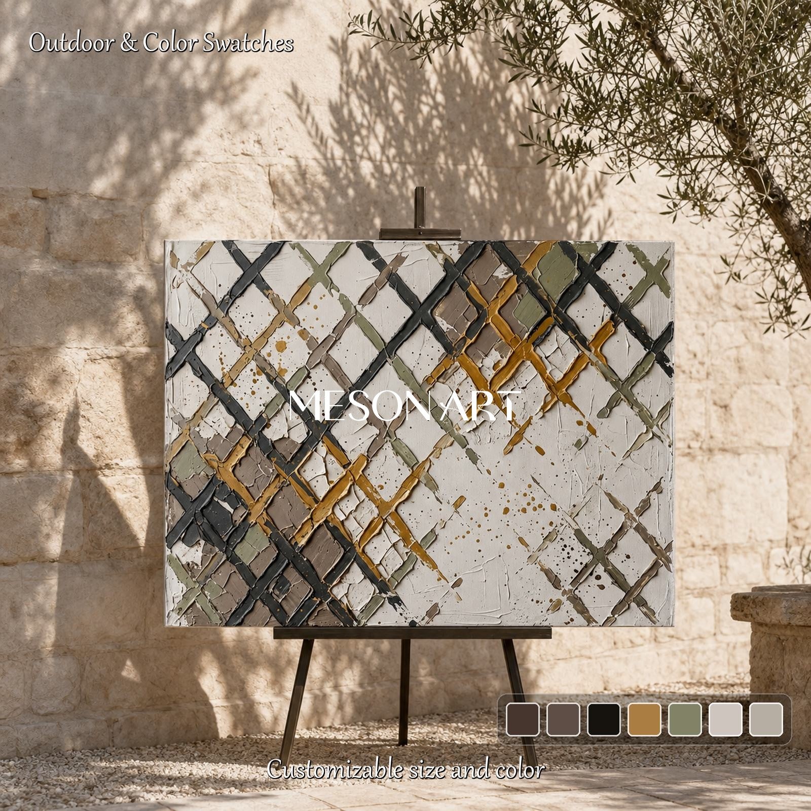 Minimalist Abstract Art With Textured Relief For Modern Living Room Decor