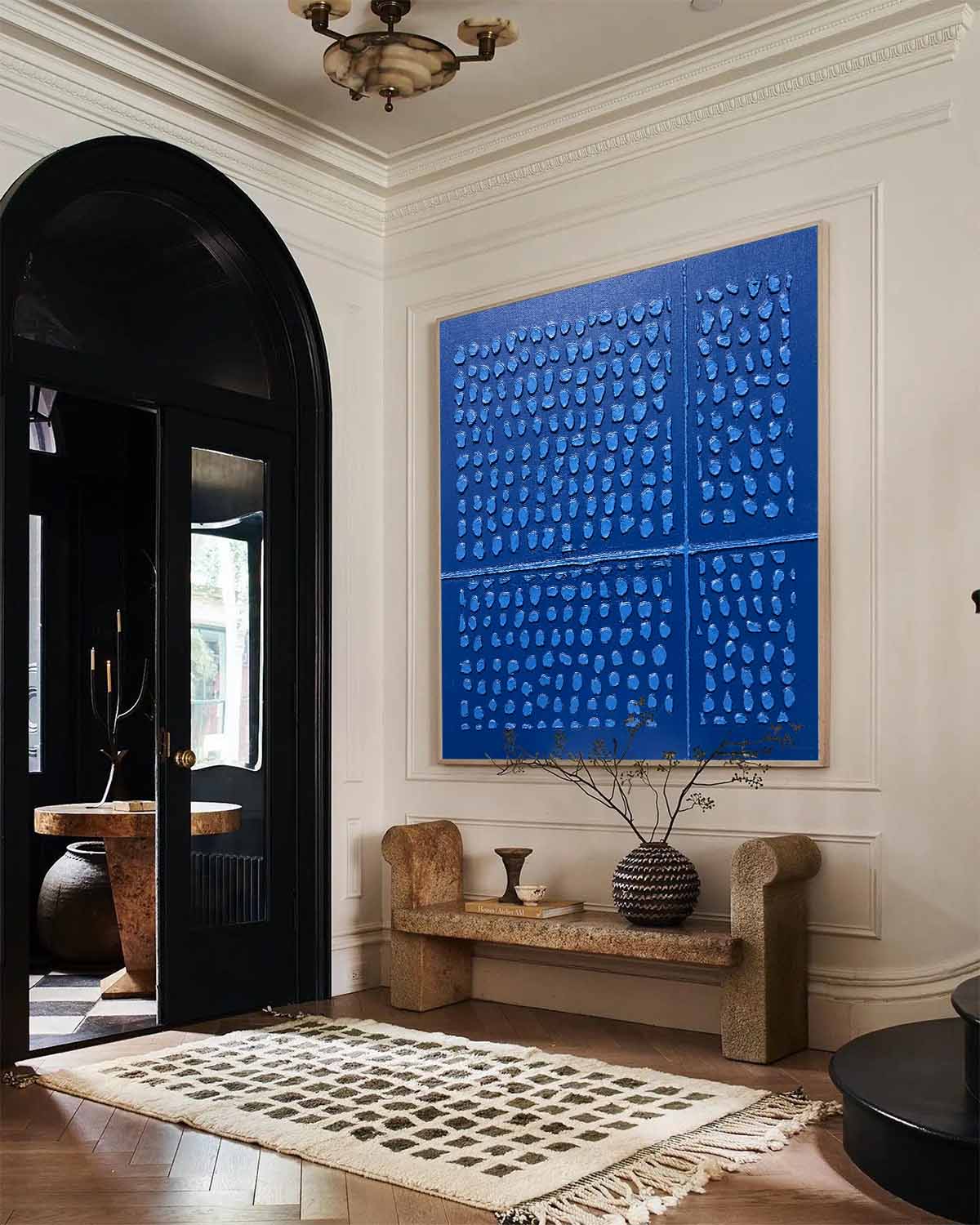 Large Blue Abstract Art for Sale Blue Abstract Texture Painting Blue Minimalist Canvas Wall Painting