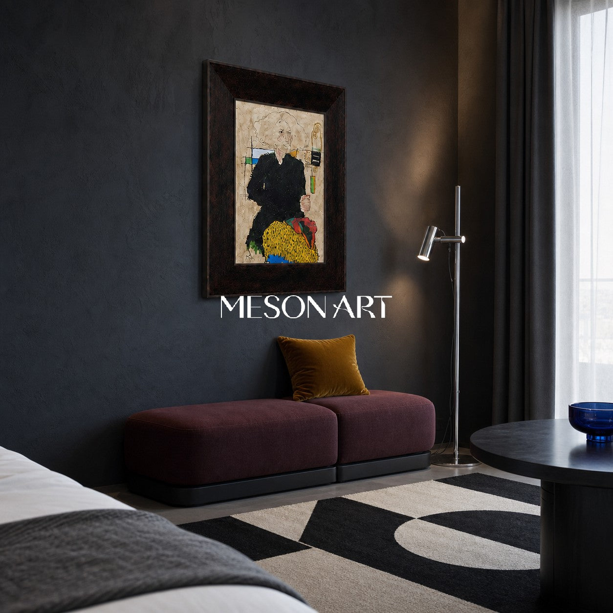 Abstract Expressionism Art Deco Painting For Modern Living Room And Home Office Decor