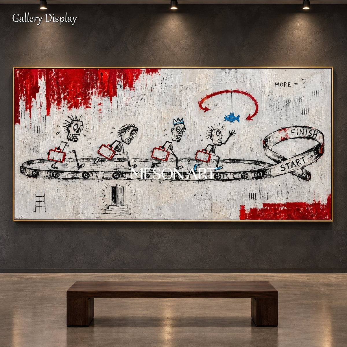 Red And White Abstract Painting Original Hand Painted Contemporary Art For Living Room By Mesonart
