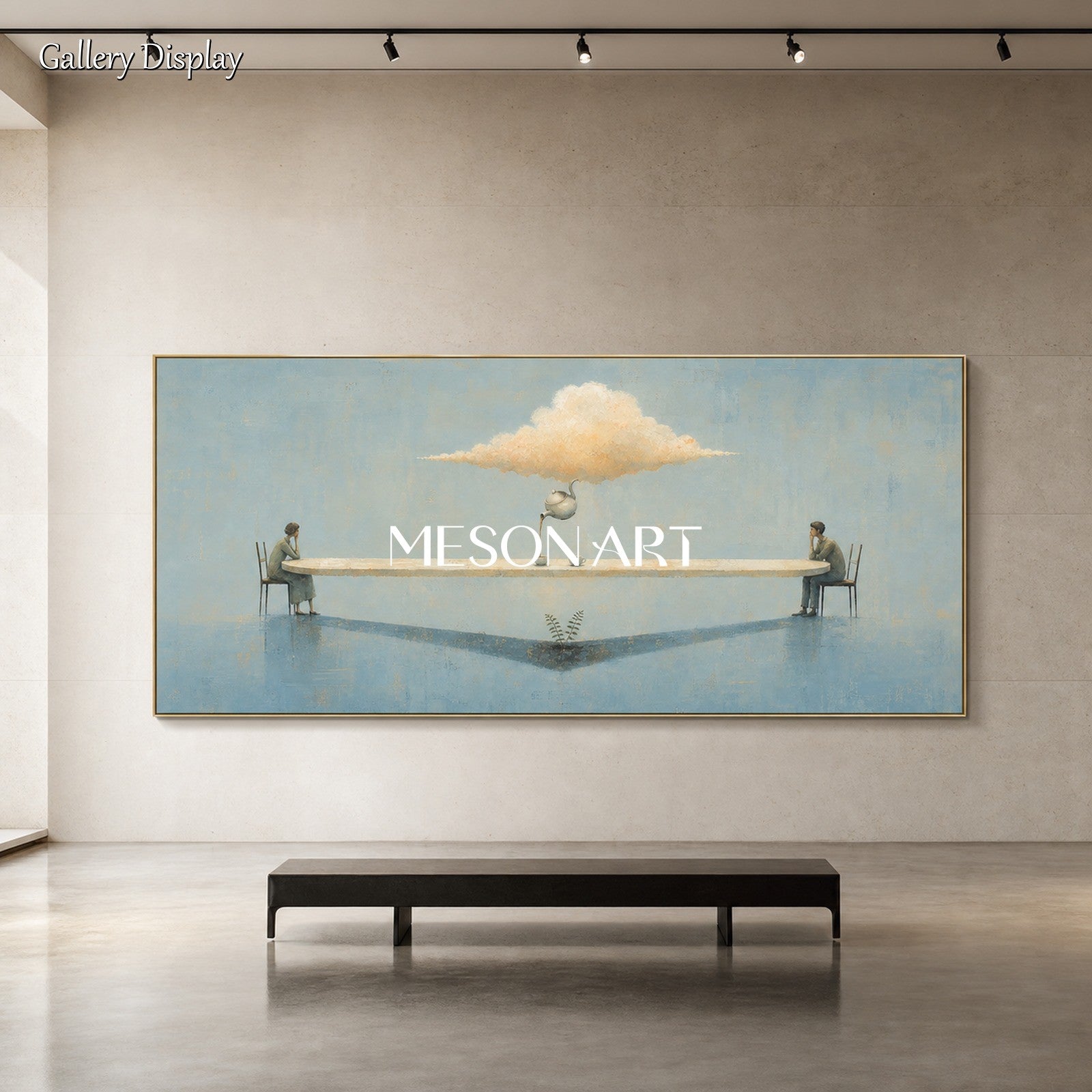 Surrealist Art Print With Floating Cloud Teapot For Modern Living Room And Executive Office Decor
