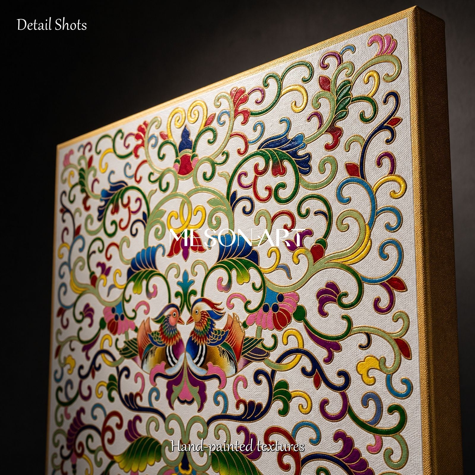 Green And Gold Islamic Art Inspired By Ottoman Floral Square Wall Decor By Mesonart