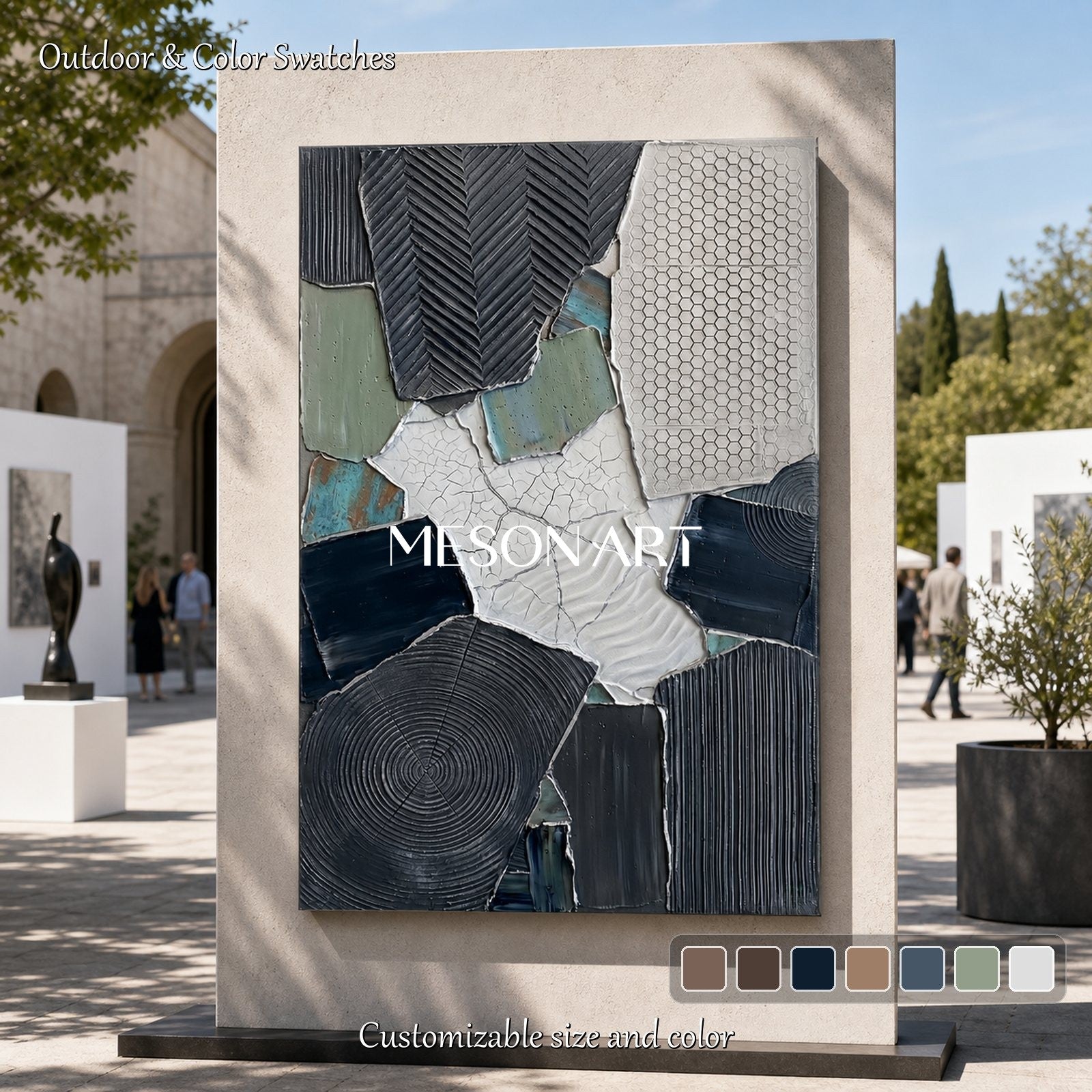 Minimalist Abstract Painting With Textured Relief For Modern Living Spaces