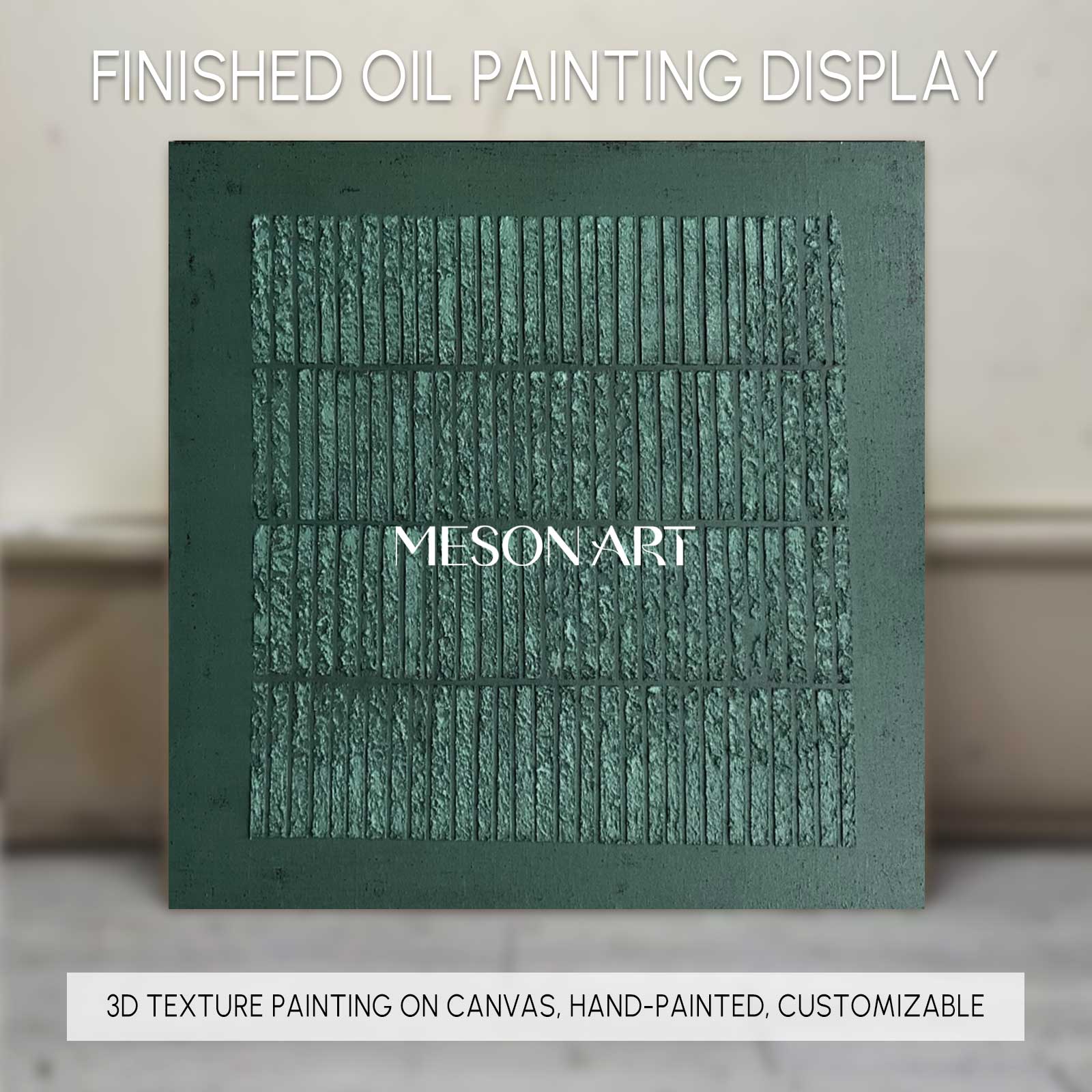 3D Green Abstract Art Canvas Green Painting Wabi Sabi Wall Art Minimalist Painting 3D Texture Wall art Green Wall Art