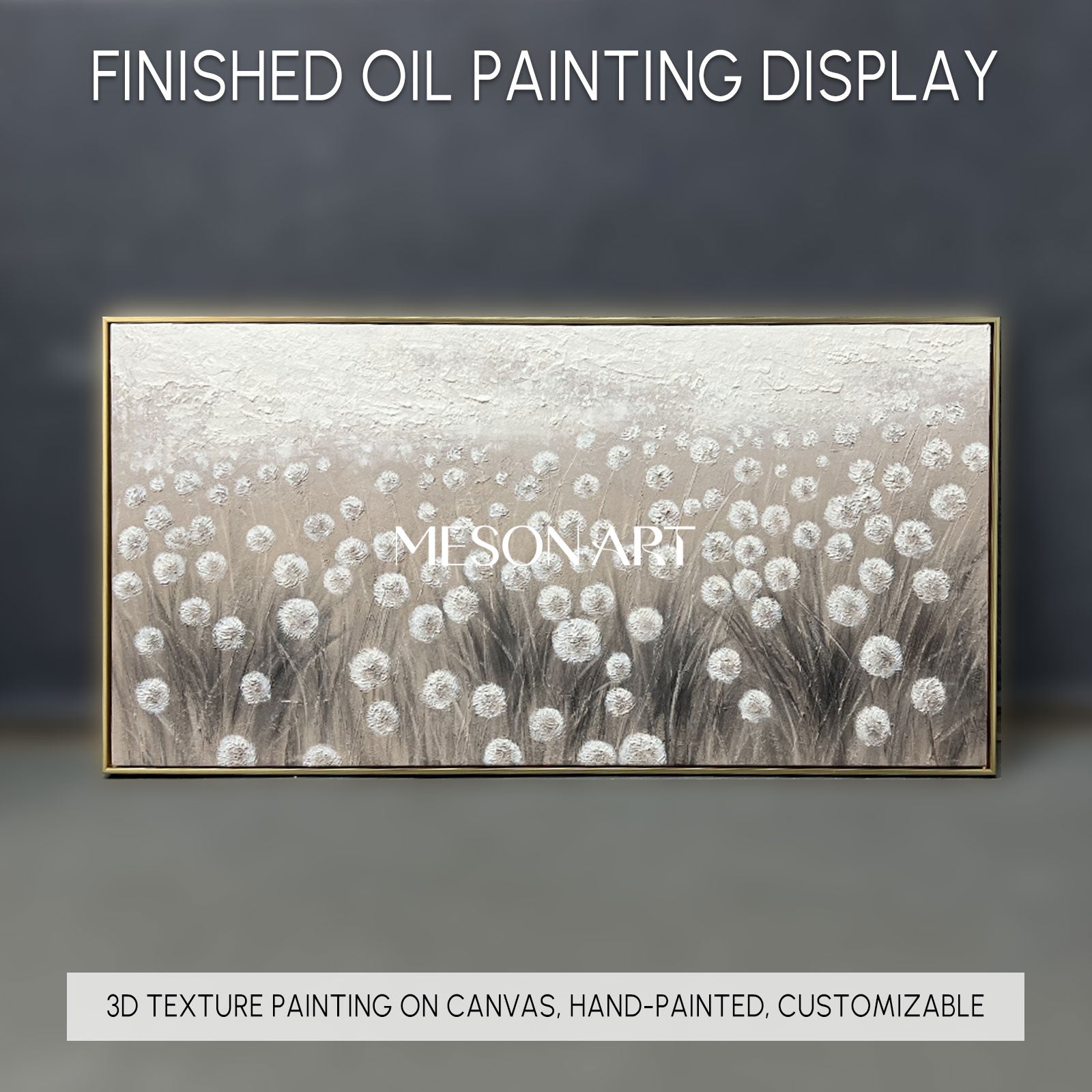 Wabi-Sabi Oil Painting Wabi-Sabi Wall Art Large Textured Canvas Painting Panoramic Plant Decorative Painting