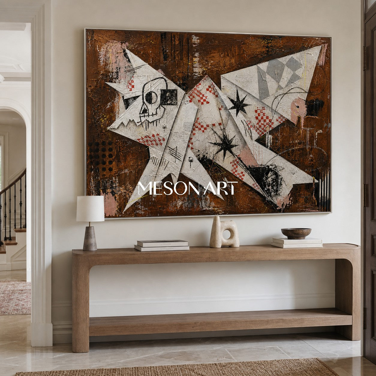 Original Pop Art Painting With Symbolic Animal Motifs For Modern Home Decor