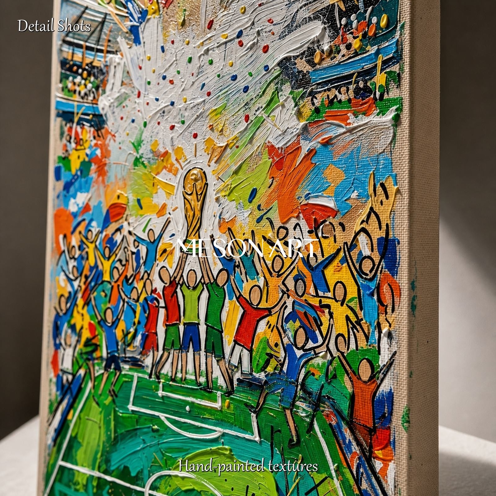 World Cup Graffiti Art For Living Room Gold Framed Sports Painting