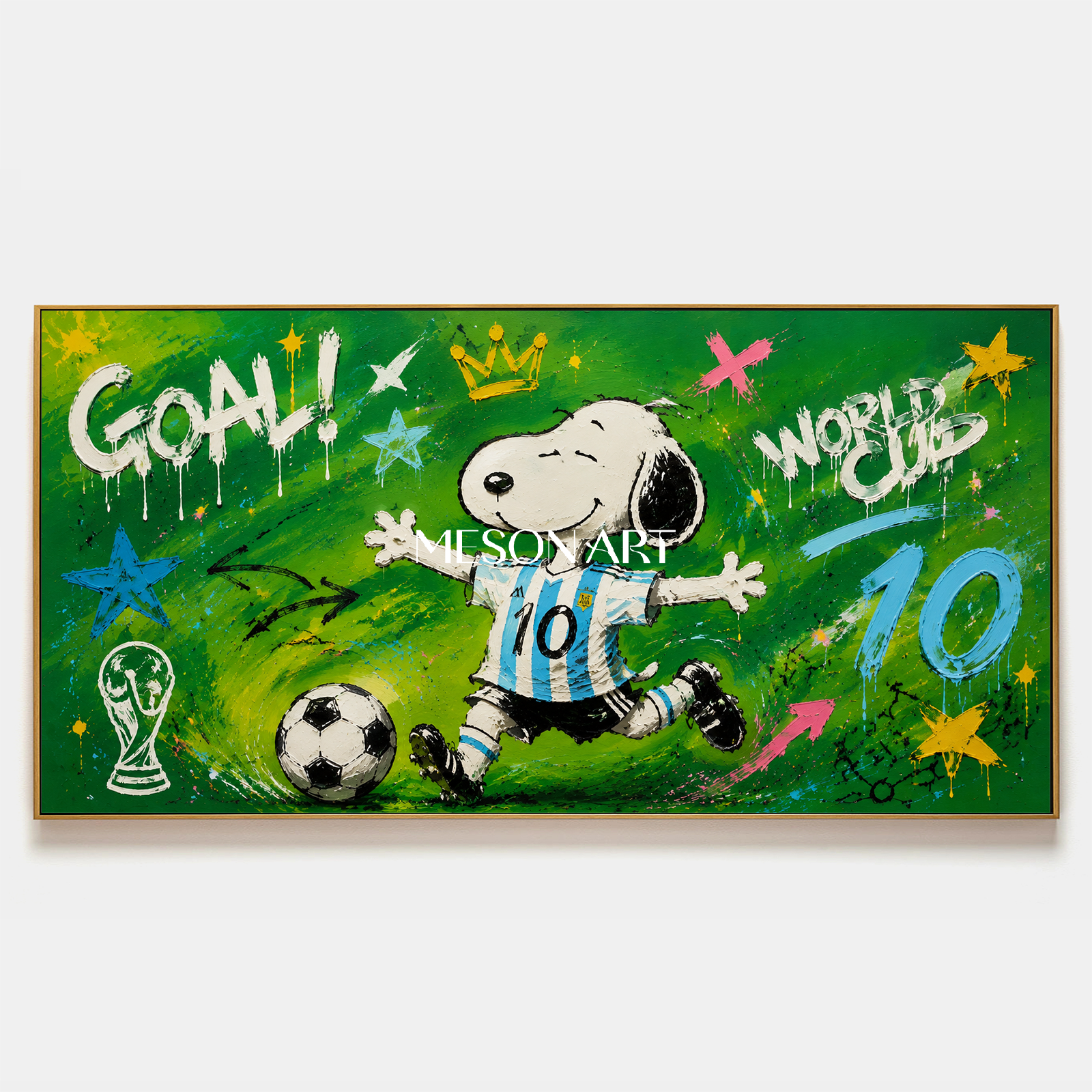 Snoopy World Cup Graffiti Art For Kids Room And Living Space Decor