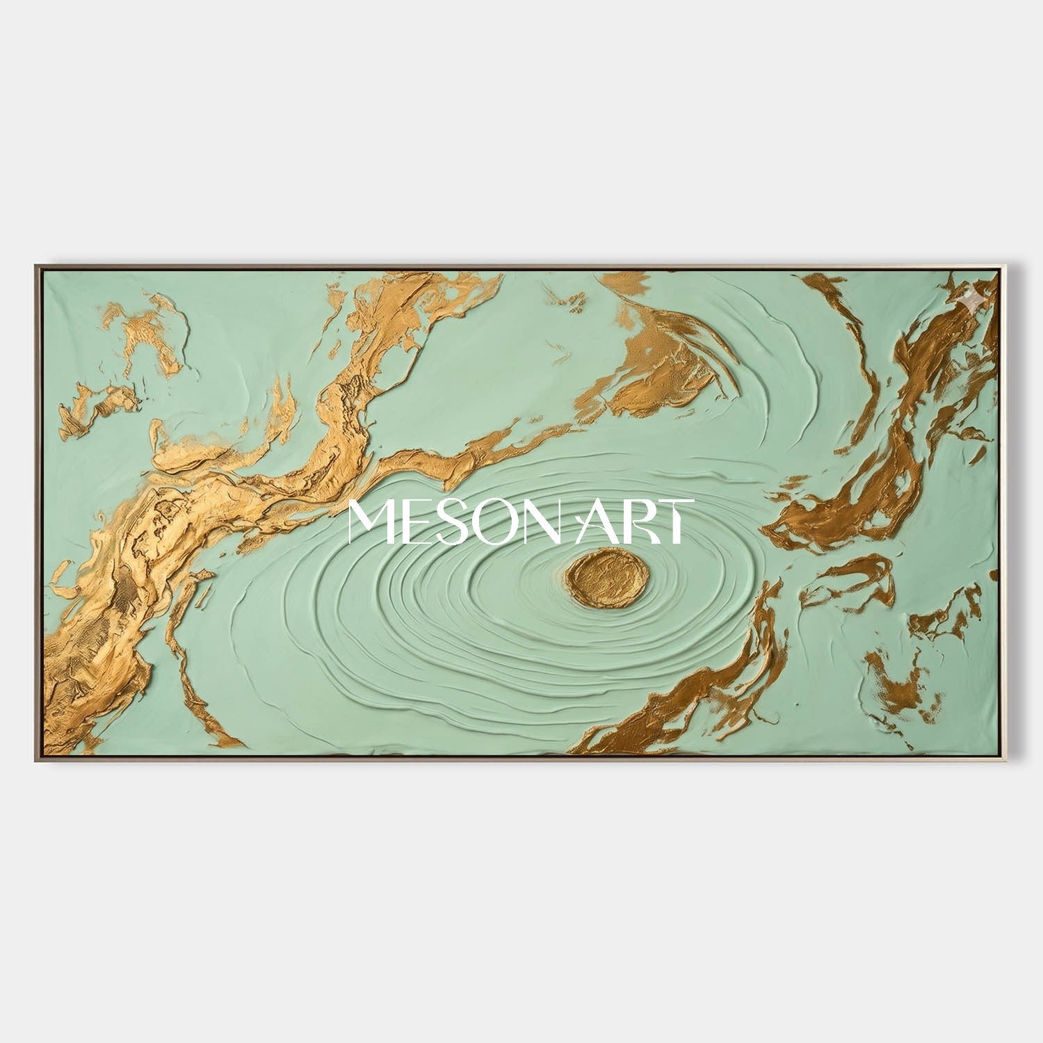 Large Gold Textured Abstract Painting For Modern Living Room Wall Decor