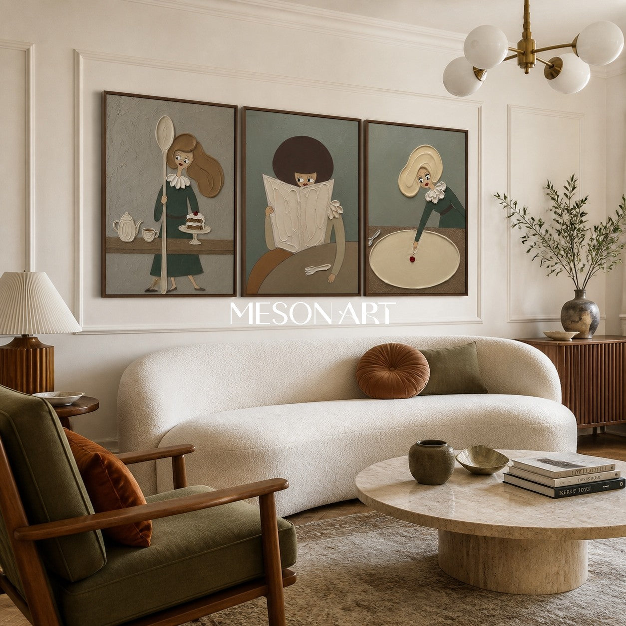 Dipinto figurativo in stile Pop Art con personaggi dei cartoni animati e texture in gesso, ideale per l'arredamento di una sala da pranzo moderna