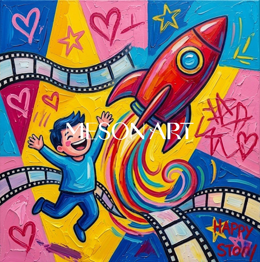 Family Artwork Contemporary Art Kids Wall Art Abstract Pop Art original artwork