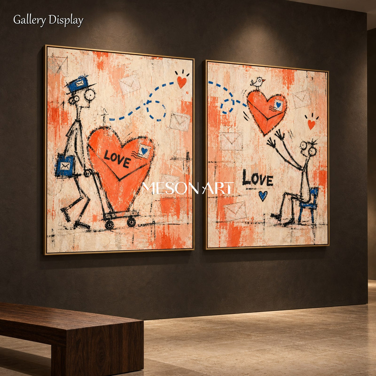 Orange And Beige Abstract Graffiti Painting Original Artist Hand Painted Contemporary Wall Art For Living Room By Mesonart