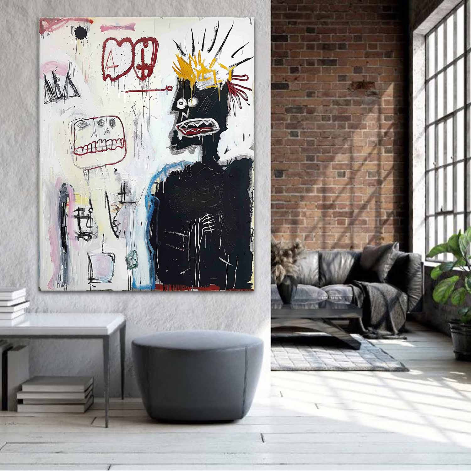 Basquiat Graffiti Abstract Art for Sale Black and White Graffiti Abstract Canvas Wall Art Decor