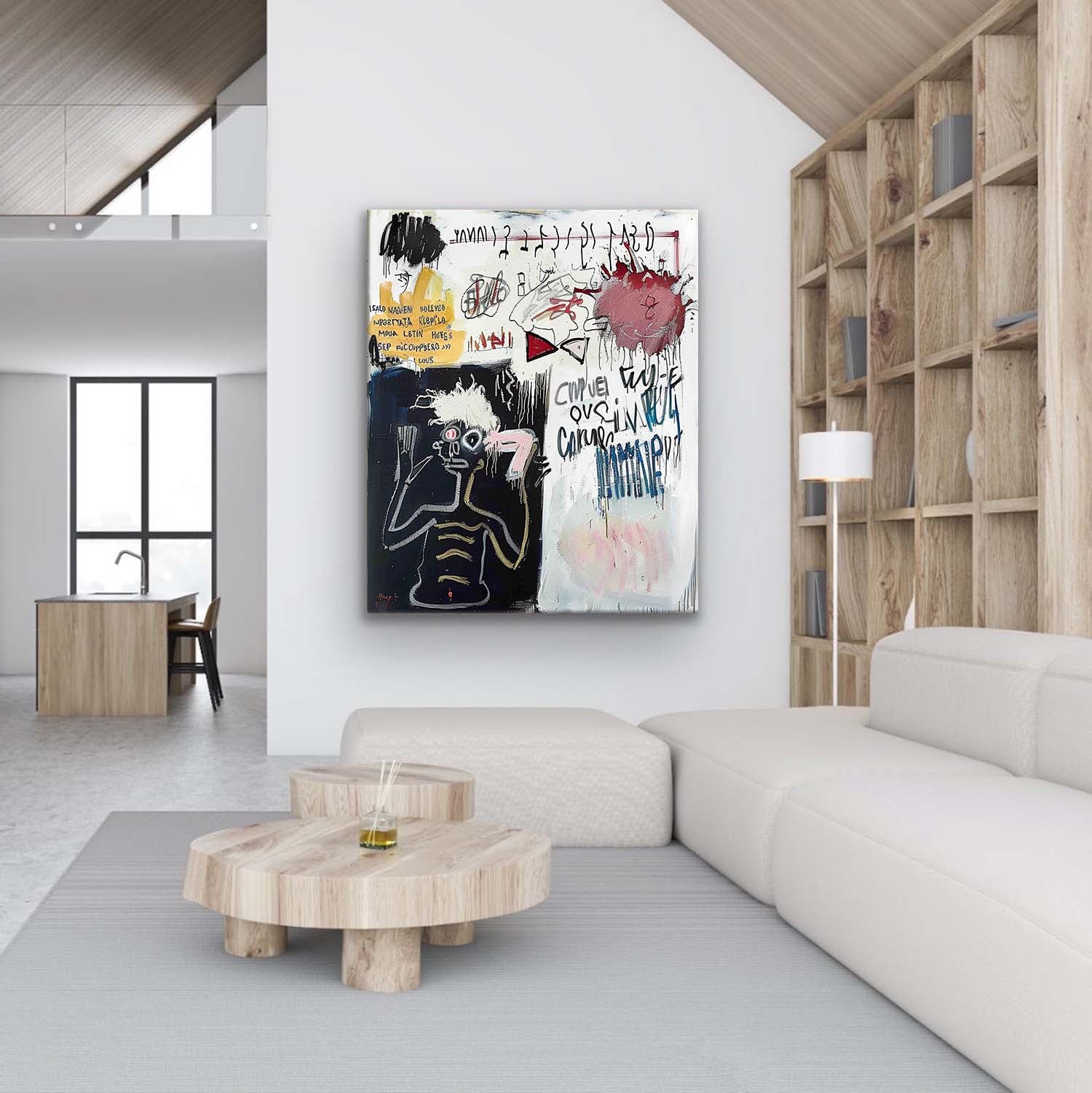 Basquiat Abstract Art for Sale Black and White Graffiti Abstract Canvas Wall Art Decor