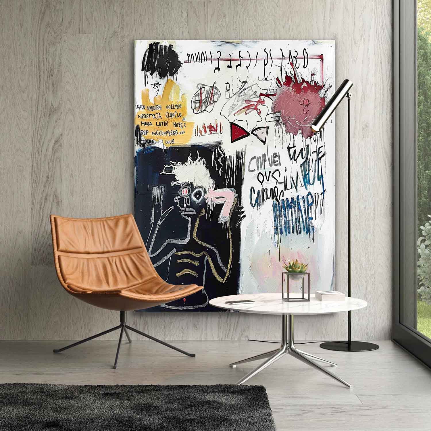 Basquiat Abstract Art for Sale Black and White Graffiti Abstract Canvas Wall Art Decor
