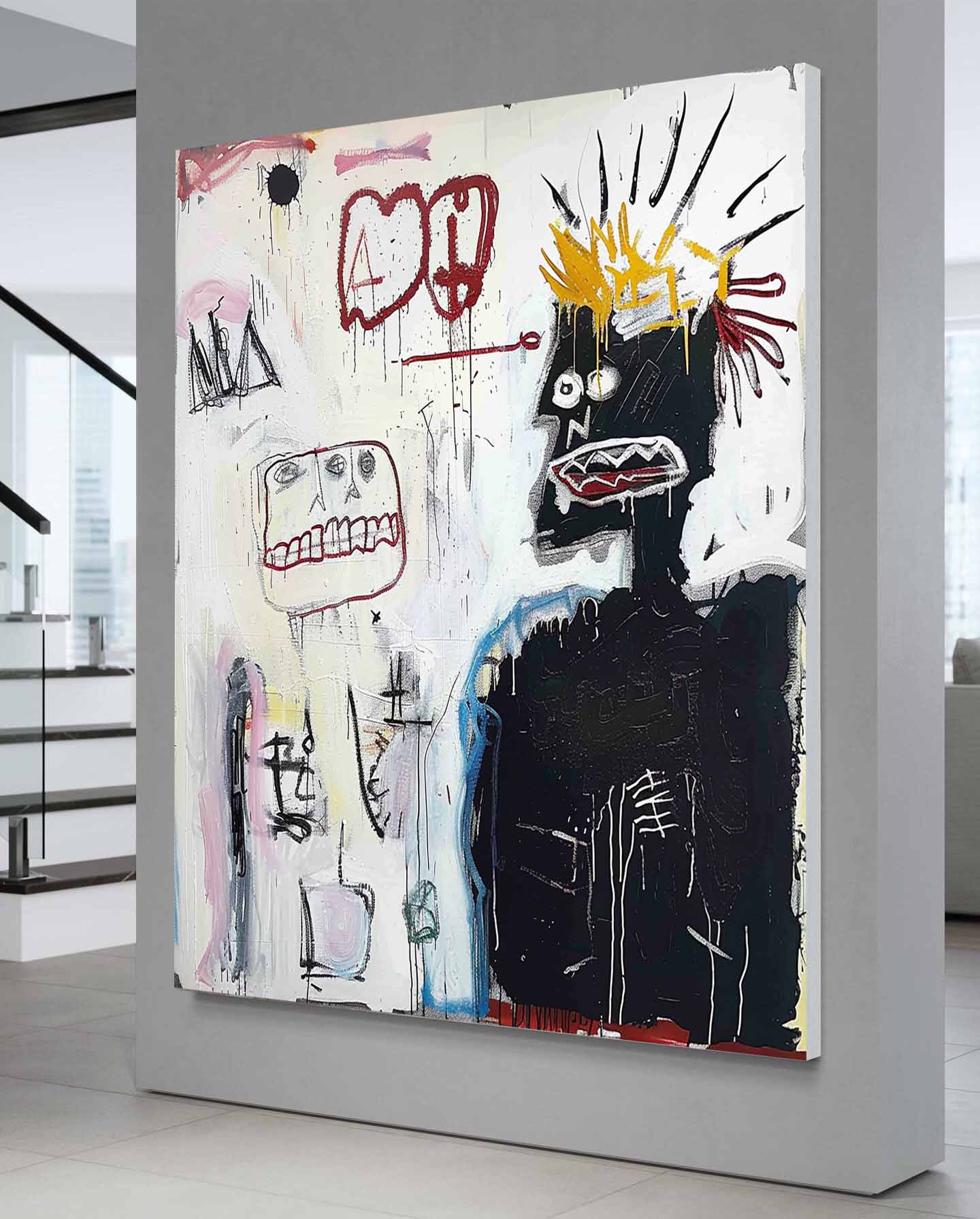 Basquiat Graffiti Abstract Art for Sale Black and White Graffiti Abstract Canvas Wall Art Decor