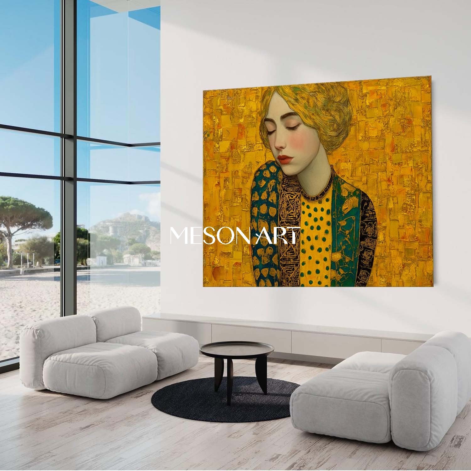 Shop Luxury Klimt Gold Modern Oil Painting Oversized Wall Art Hallway