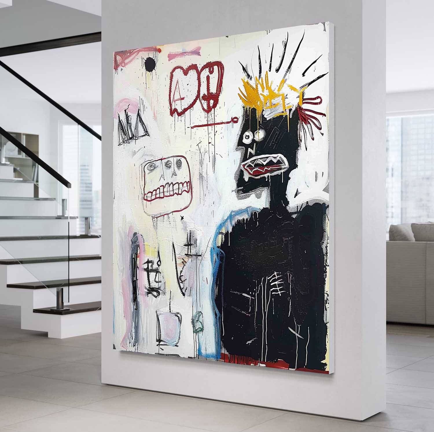 Basquiat Graffiti Abstract Art for Sale Black and White Graffiti Abstract Canvas Wall Art Decor