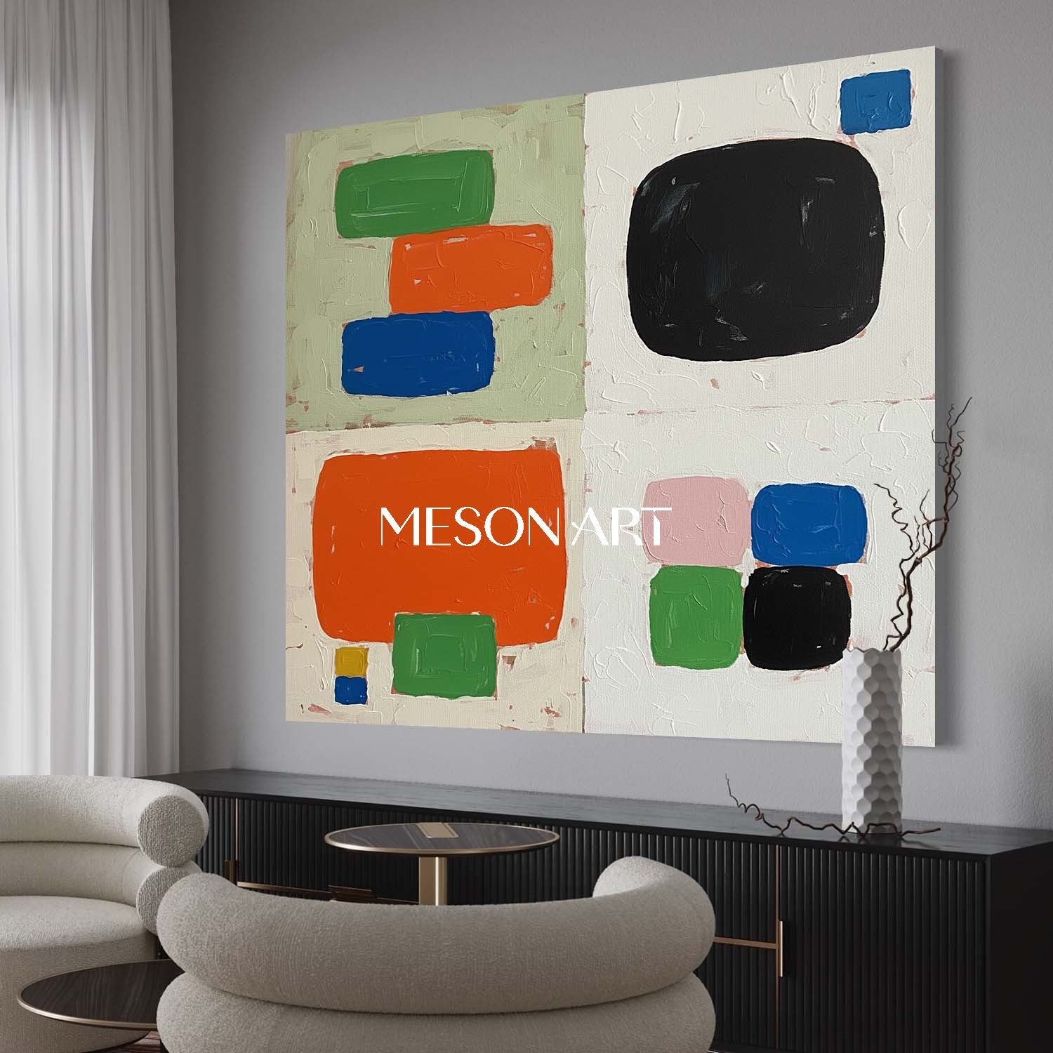 Custom Oil Painting Oversized Framed Canvas 24×24 Living Room Wall Art