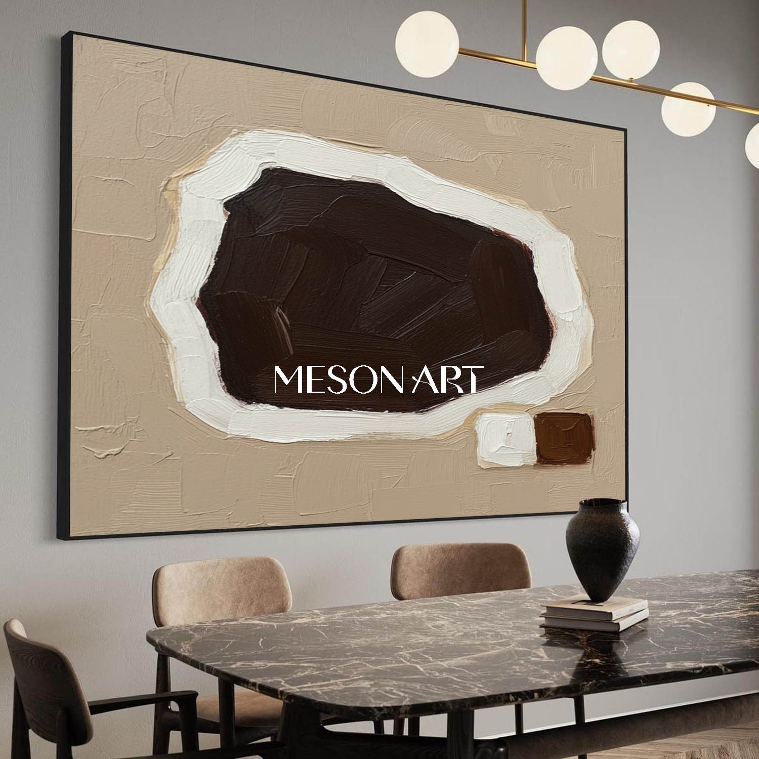 Wabi Sabi Calm Neutral Tone Abstract Canvas Hallway Yoga Studio Online