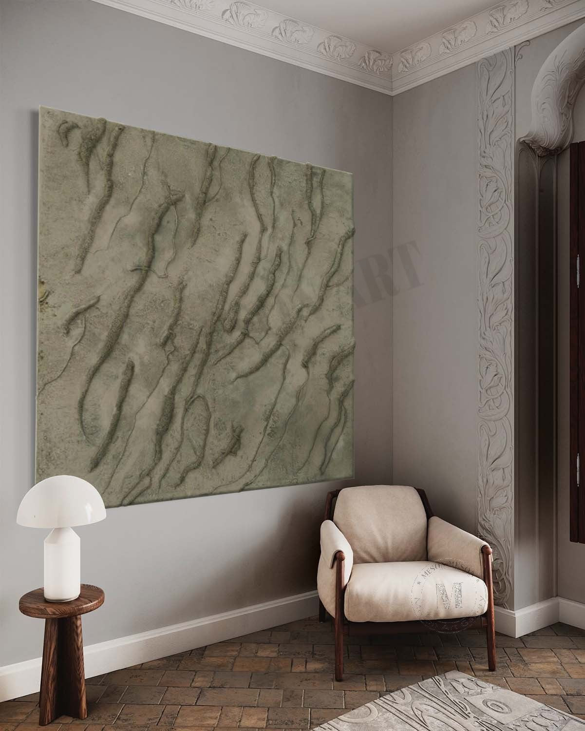 Large 3D Taupe Minimalist Texture Painting Taupe Abstract Canvas Wall Decor Art for Sale