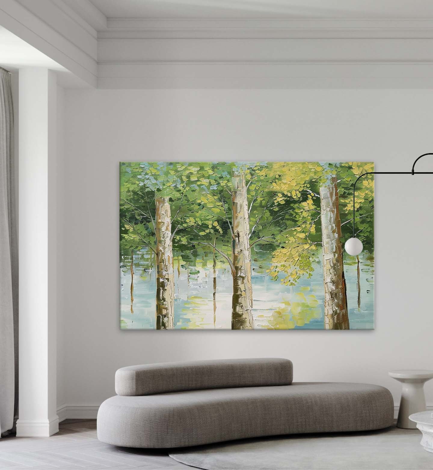 3D Green Tree Texture Painting Green Tree Canvas Art for Sale Tree Canvas Wall Art Decoration