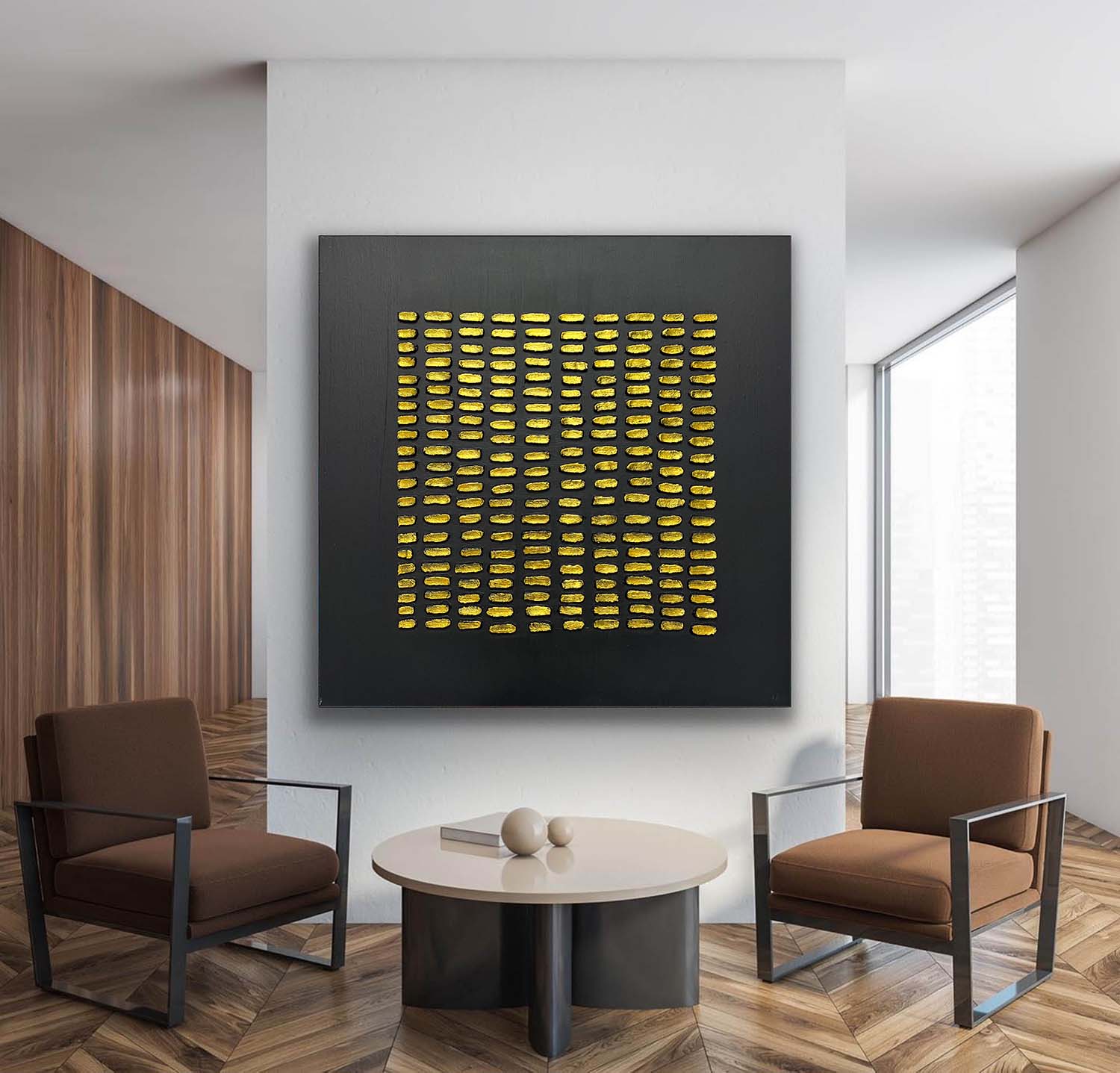 Large Black and Gold Abstract Textured Painting Black and Gold Abstract Art for Sale Black and Gold Minimalist Canvas Wall Art