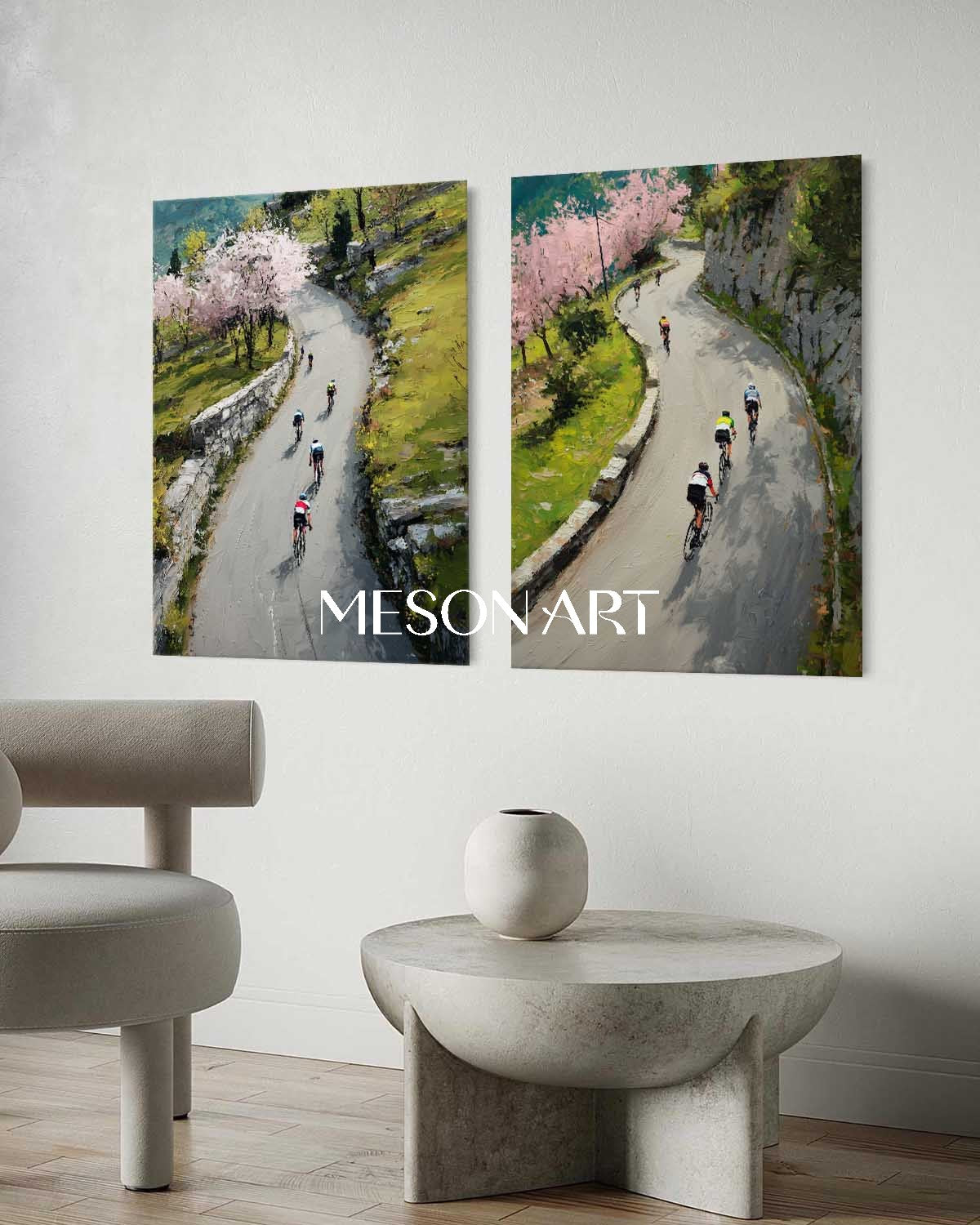 Spring Valley Bicycle Textured Painting 2 Piece Canvas Wall Art Decor