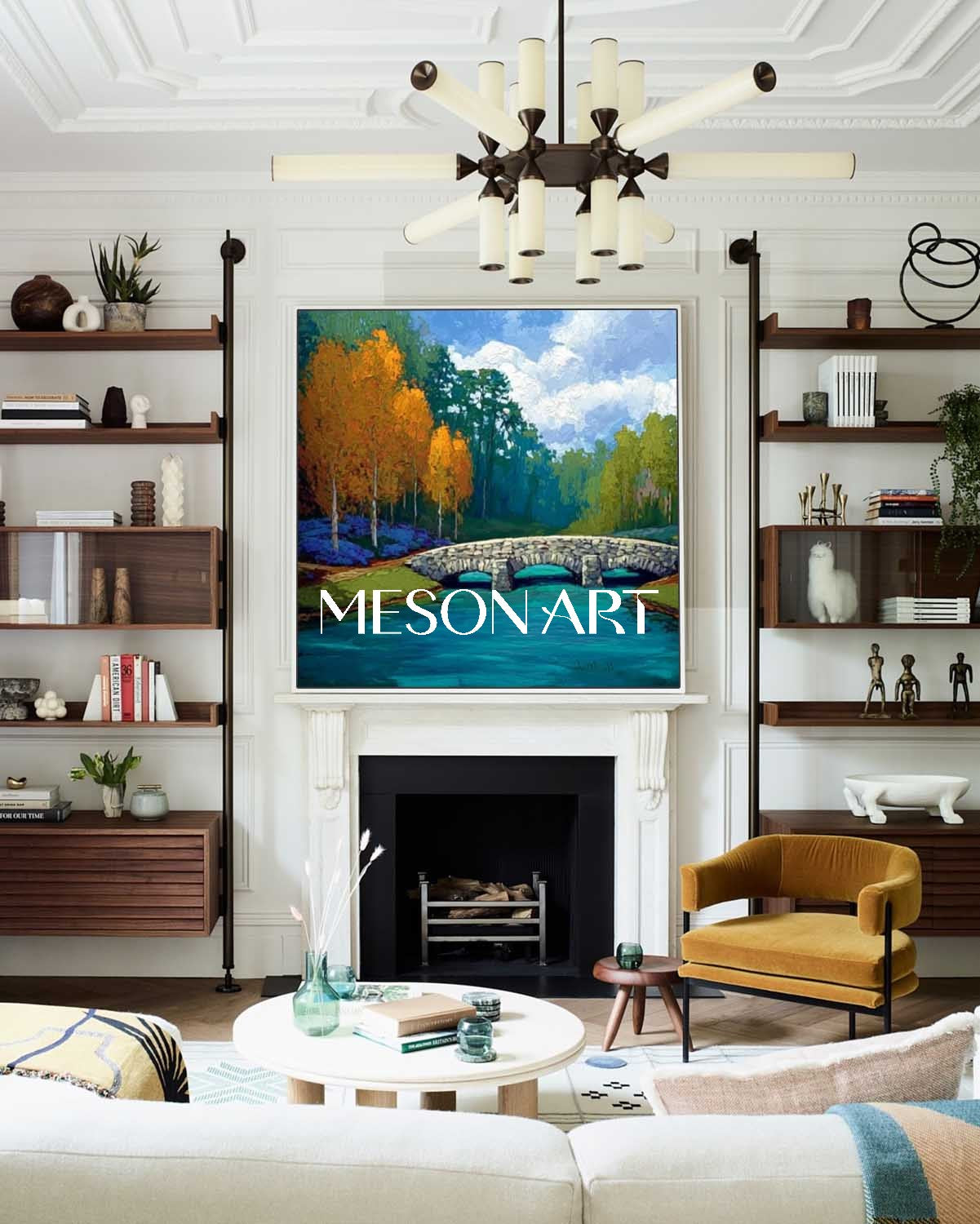 Colorful Landscape Canvas Handmade Wall Art Txtured Painting Entrywall