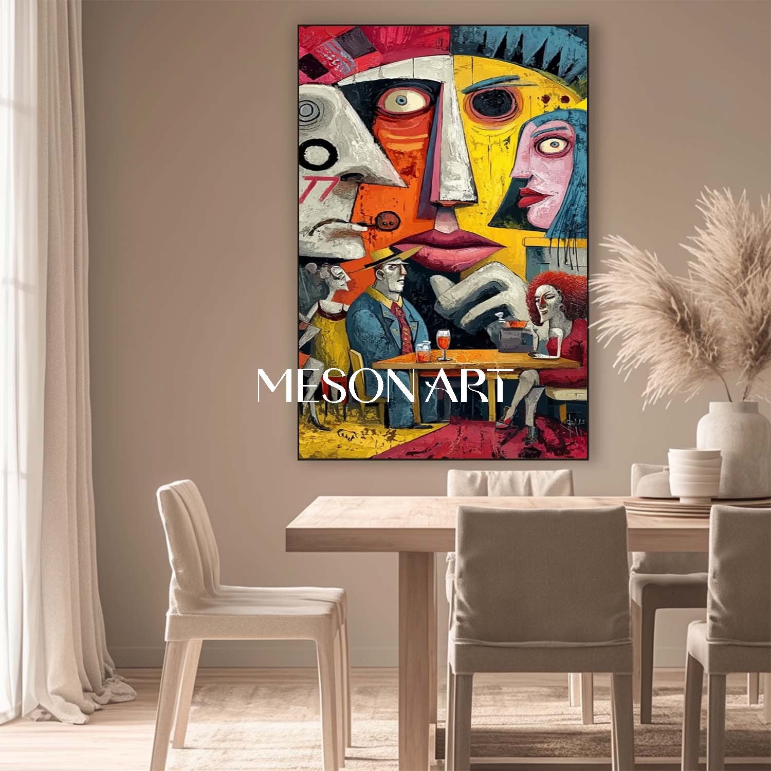 Large Pop Art Wall Art for Dining Rooms Colorful Canvas for Stylish Spaces