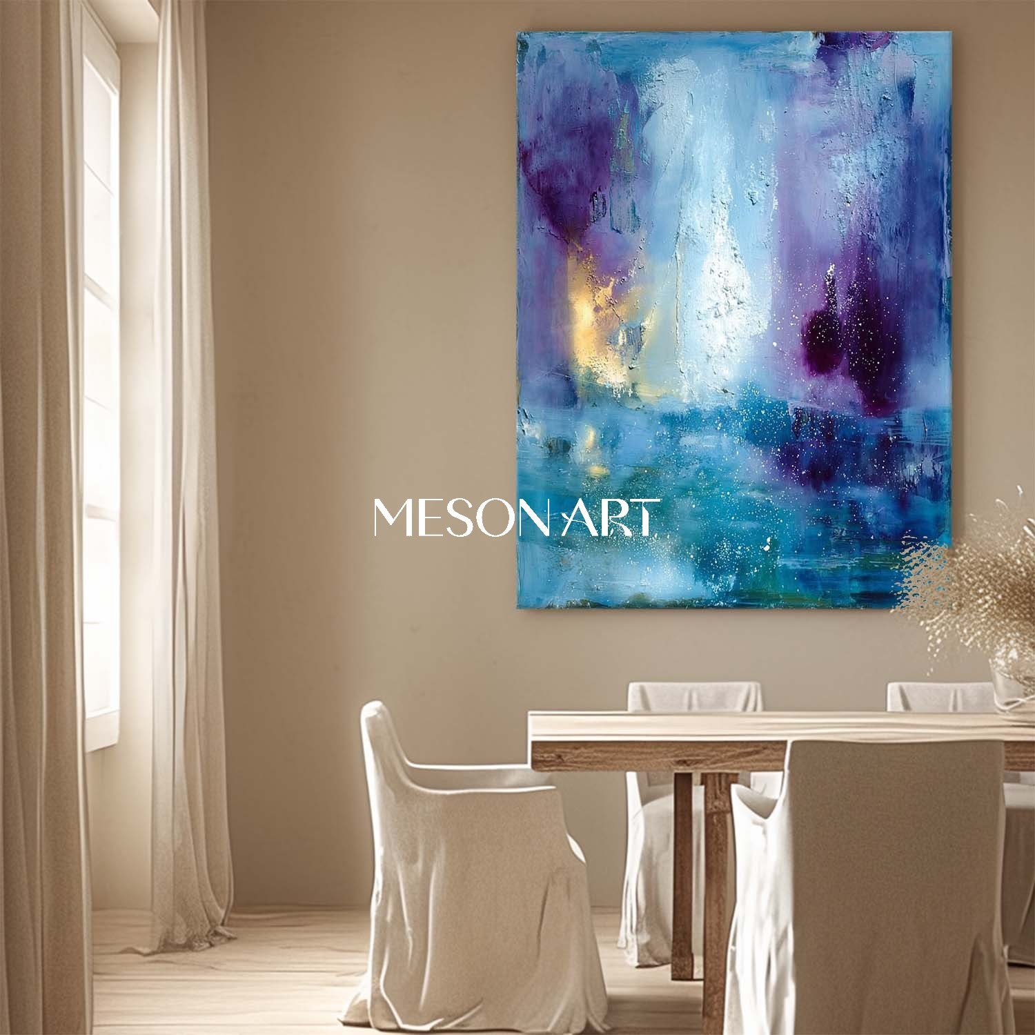 Dark Blue Abstract Art for Living Room Abstract Wall Art Paintings