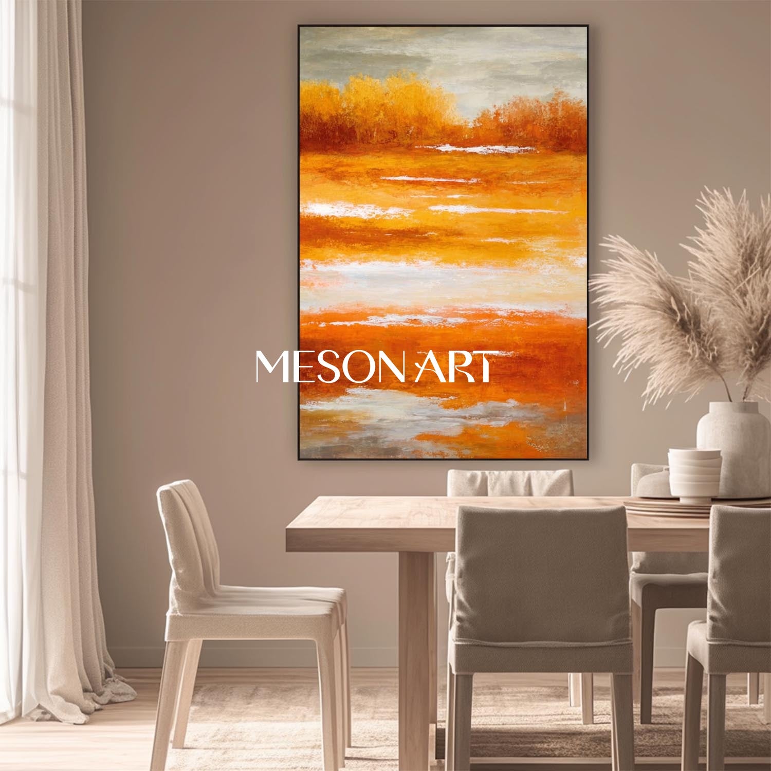 Fall Colors Abstract Painting Large Autumn Canvas Wall Art