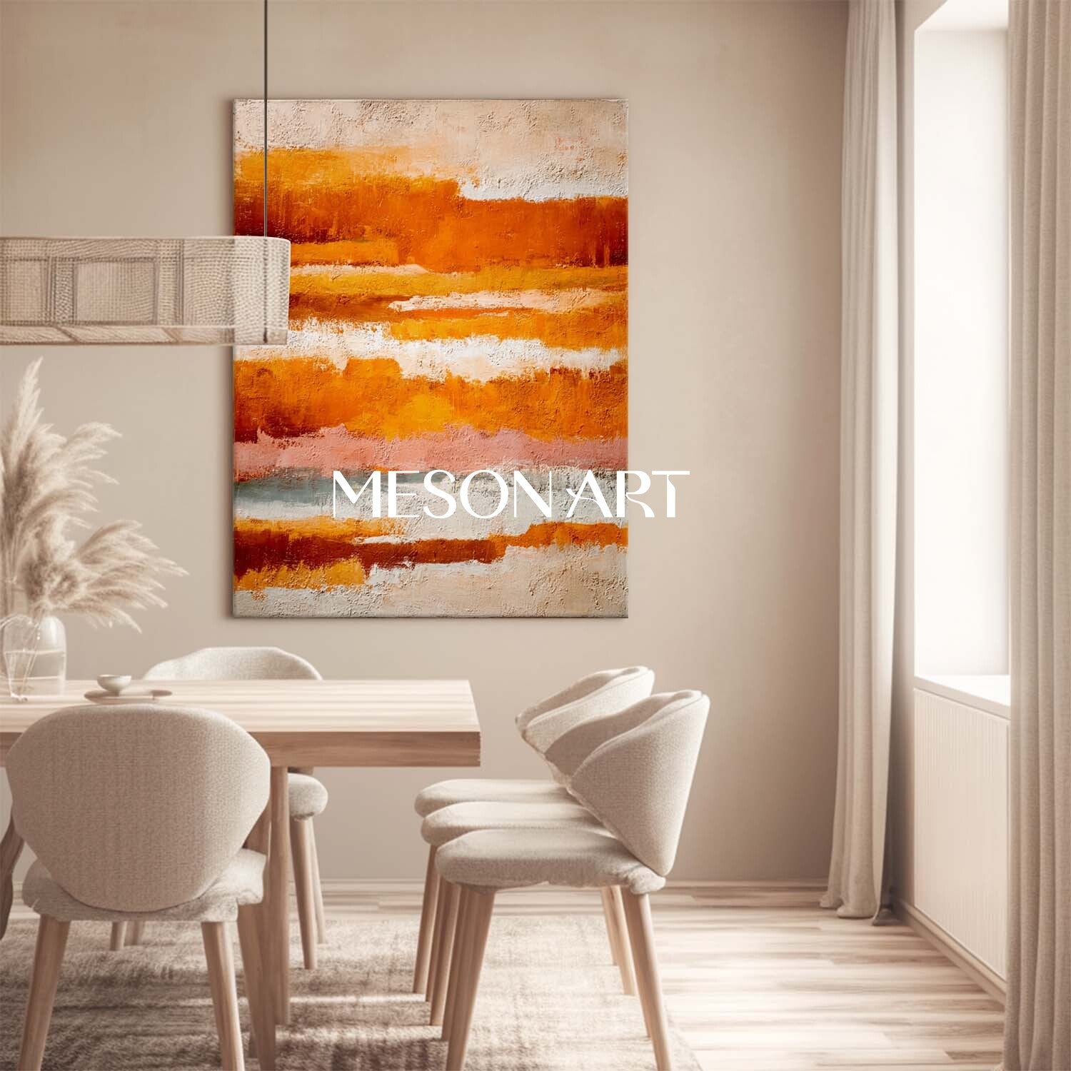 Fall Color Abstract Painting Large Art Modern Fall Canvas for Home