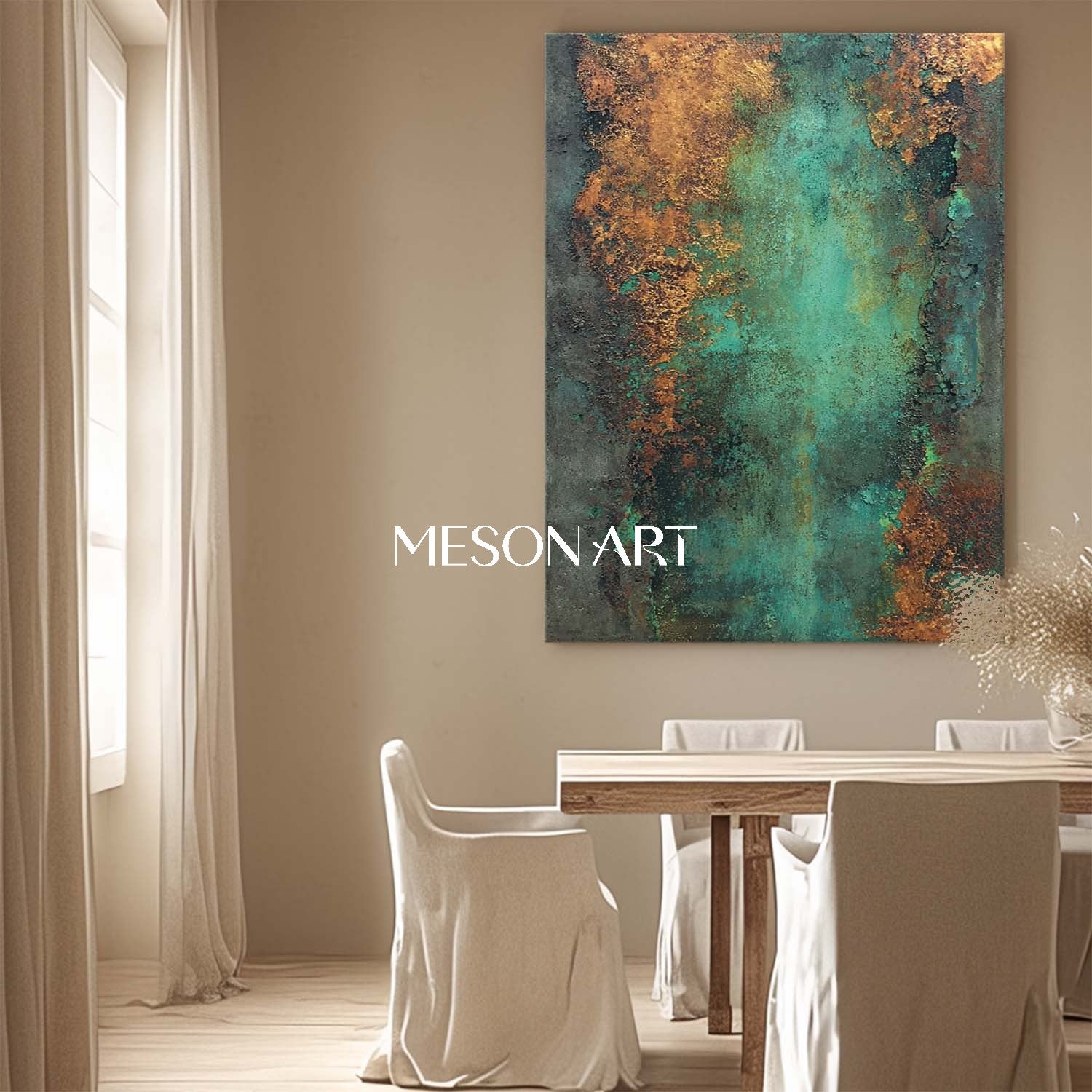 Bronze Abstract Painting for Sale Bronze Textured Canvas Wall Art for Living Room