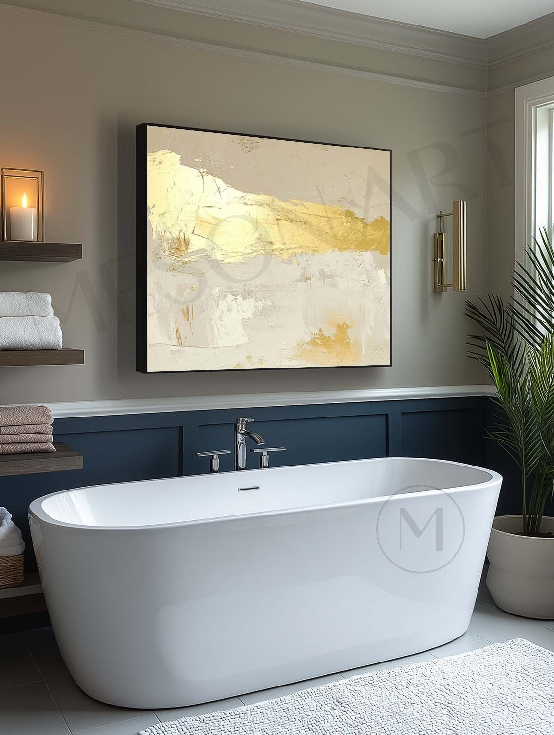 Large Beige And Gold Abstract Canvas Painting Beige And Gold Abstract Texture Wall Art