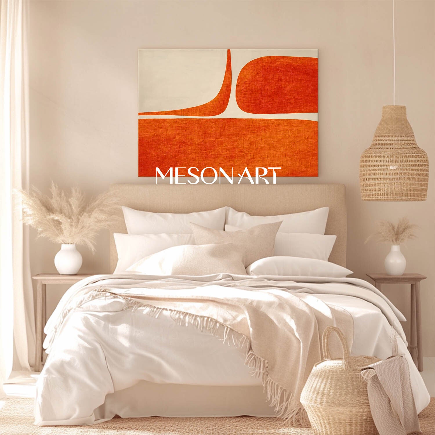 Minimalist Abstract Art Contemporary Autumn Geometric Painting