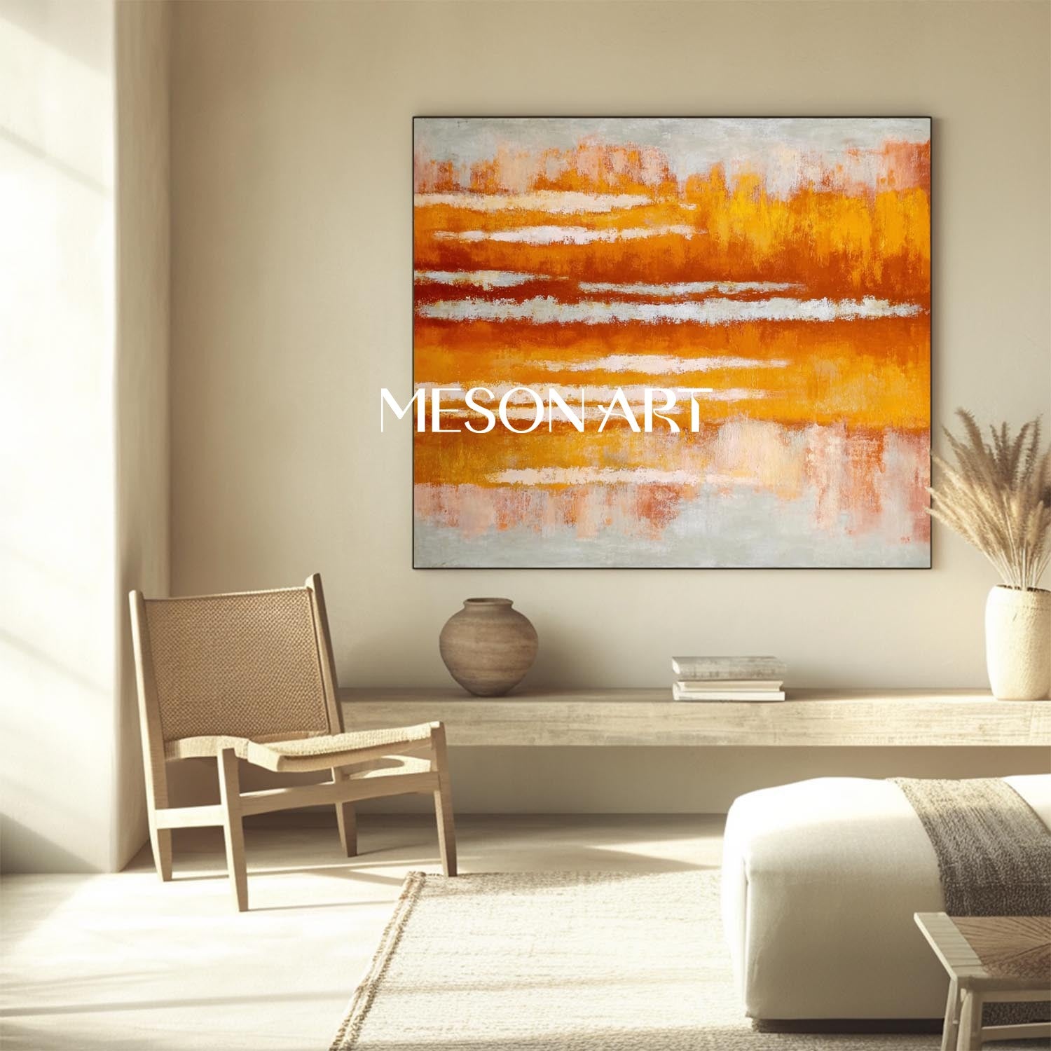 Abstract Nature Fall Colors Wall Art Contemporary Autumn Forest Canvas