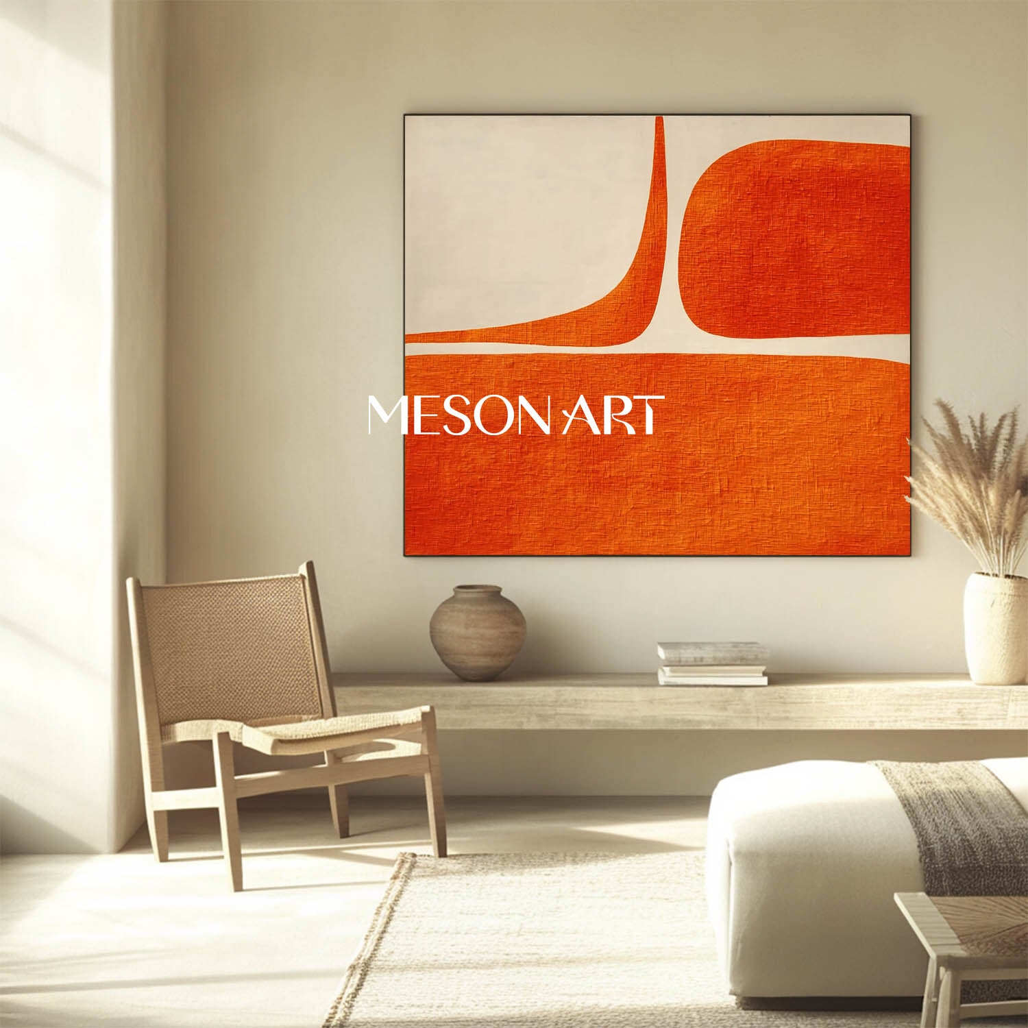 Minimalist Abstract Art Contemporary Autumn Geometric Painting