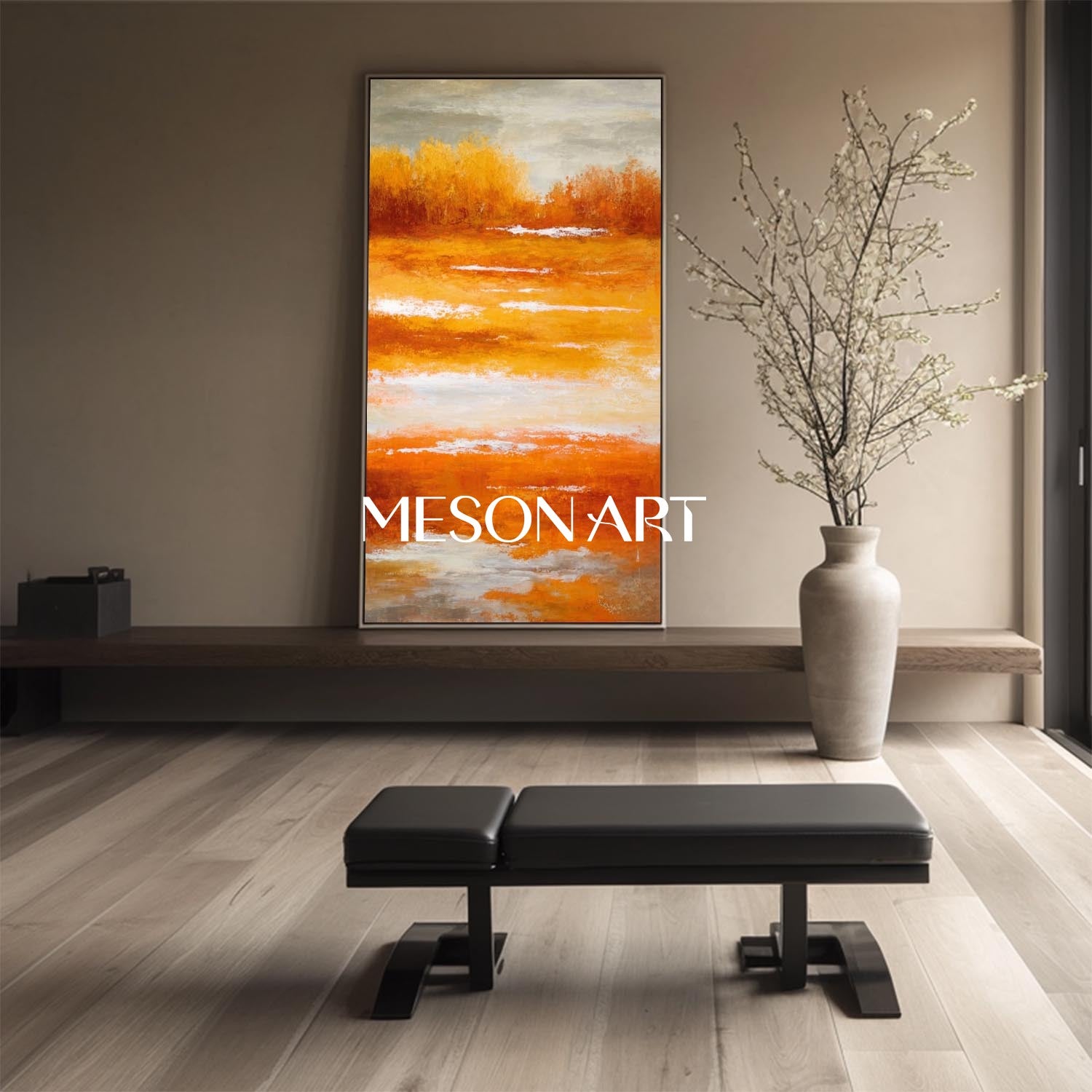 Fall Colors Abstract Painting Large Autumn Canvas Wall Art