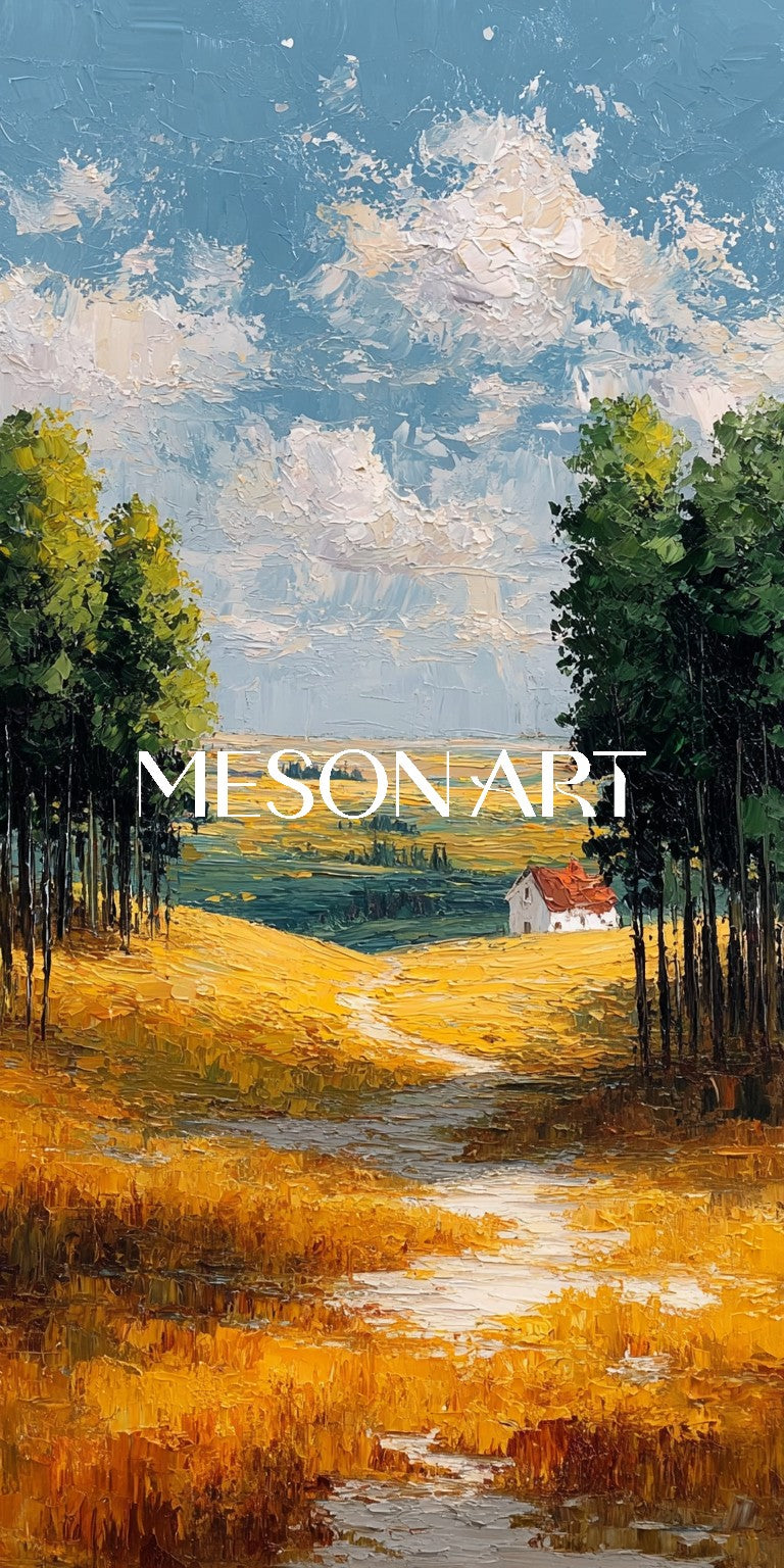 Large Fall Landscape Art Set of 2 Autumn Landscape Painting for Sale