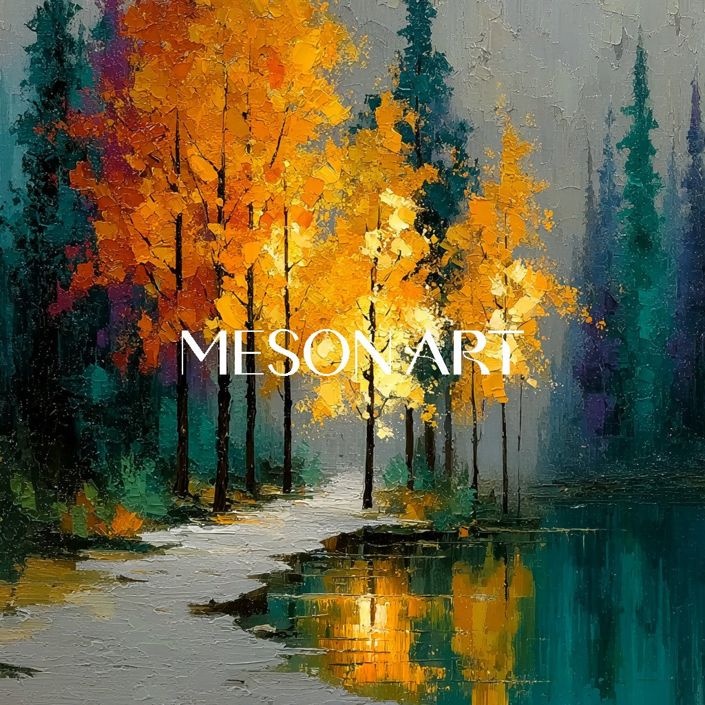 3-Piece Set of Autumn Landscape Canvas Art for Sale Autumn Landscape Textured Paintings
