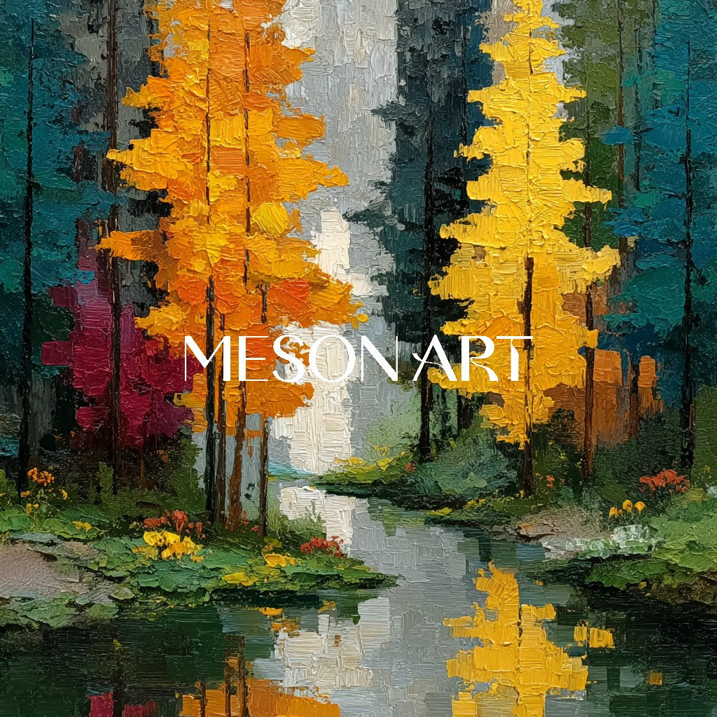3-Piece Set of Autumn Landscape Canvas Art for Sale Autumn Landscape Textured Paintings