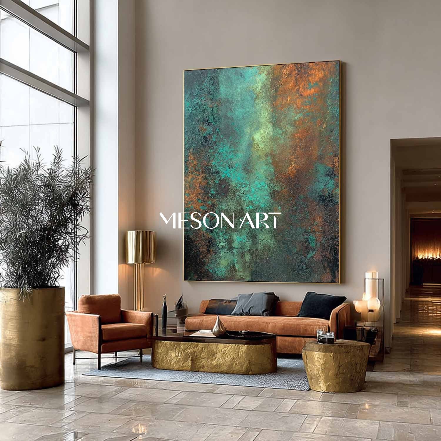 Bronze Abstract Art for Sale Bronze Living Room Canvas Wall Decor