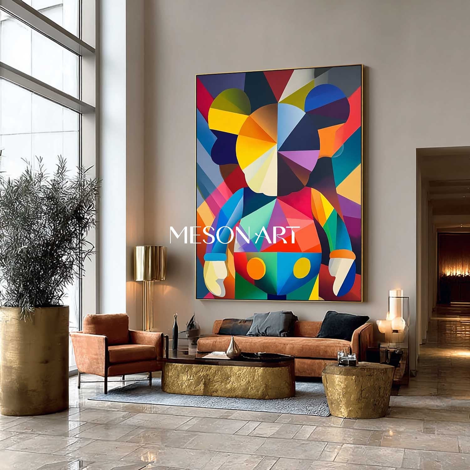 Large KAWS Vibrant Color Pop Abstract Artwork for Modern Wall Decor